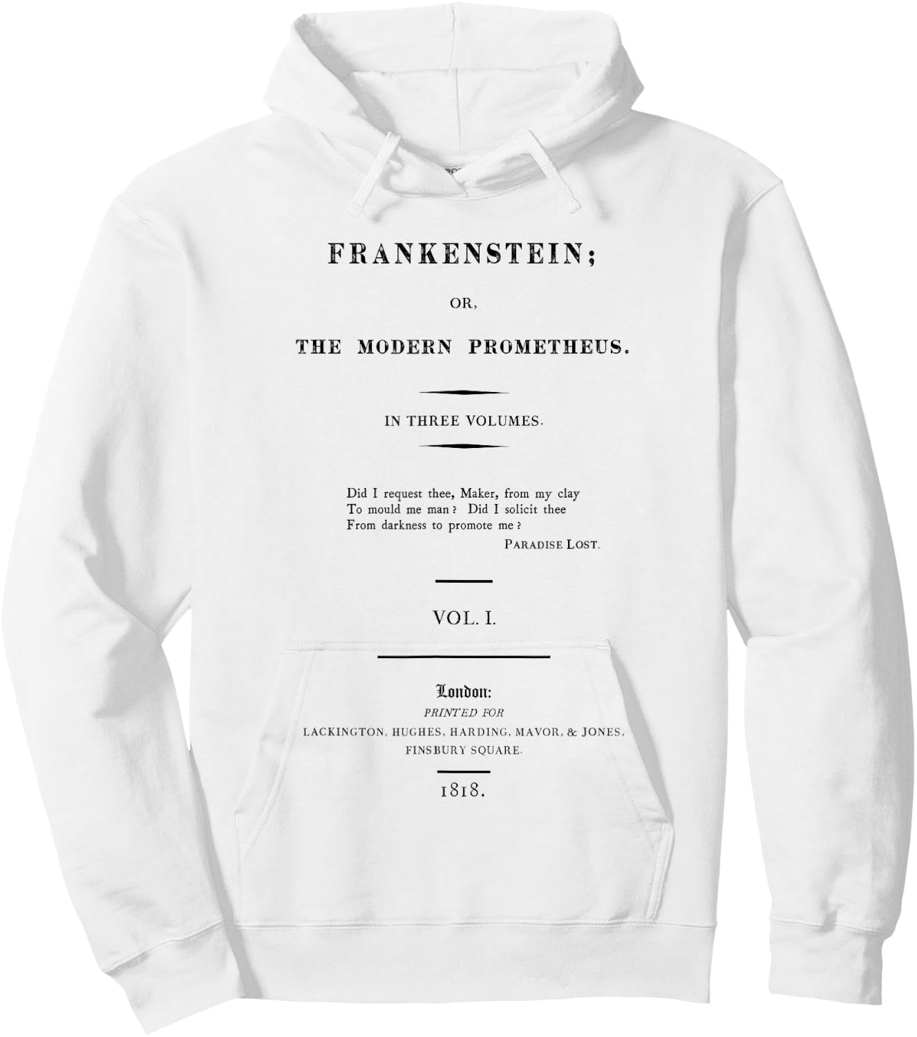 Frankenstein Title Page Literary Book Design Hoodie - Hoodie | White