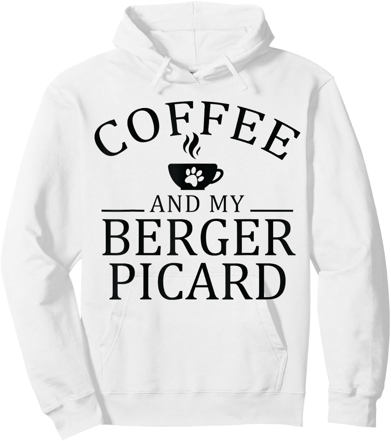 Berger Picard Dog And Coffee Hoodie - Hoodie | White