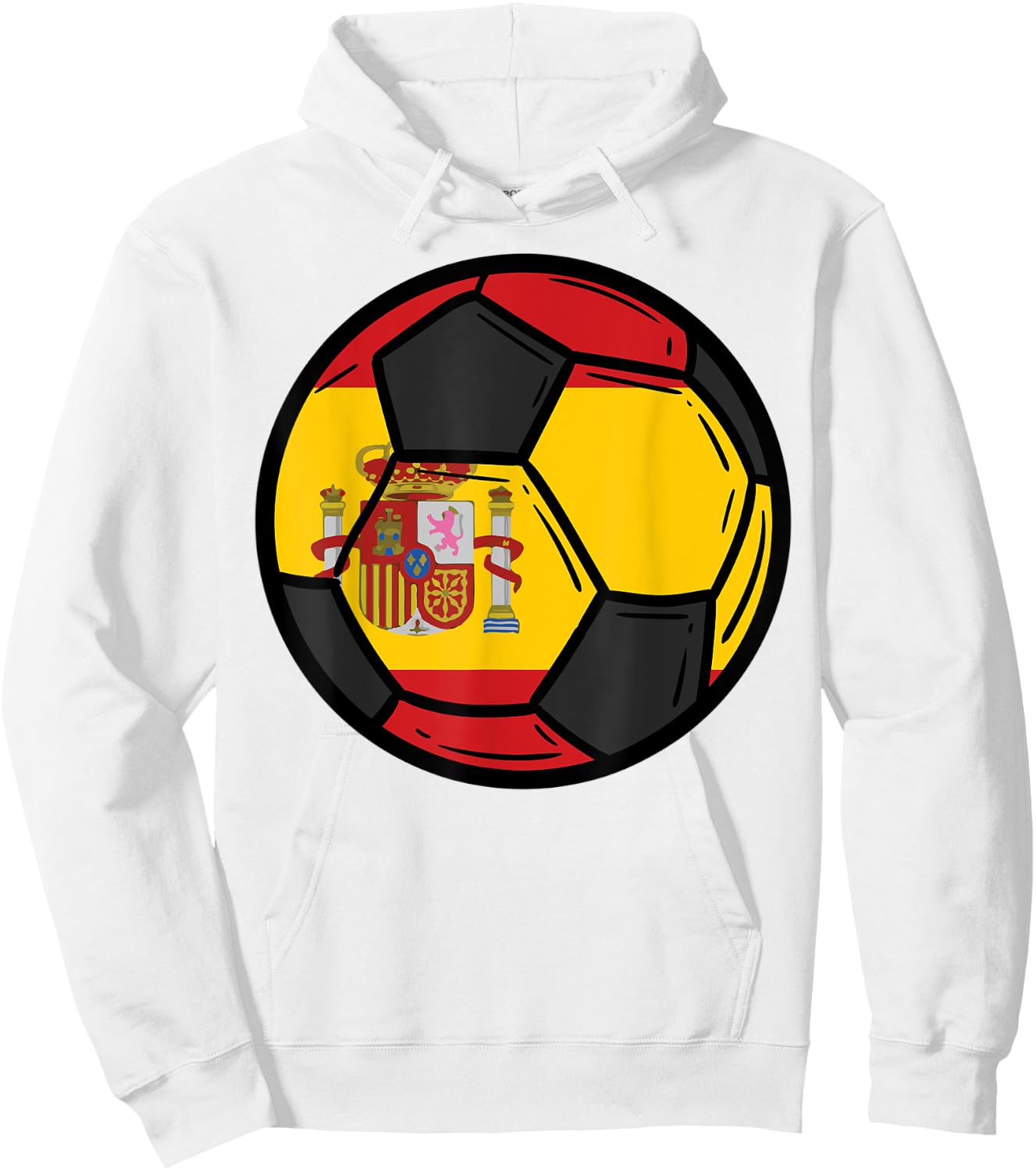 Spain Flag Spanish Soccer Ball Men Women Kids Boys Girls Hoodie - Hoodie | White