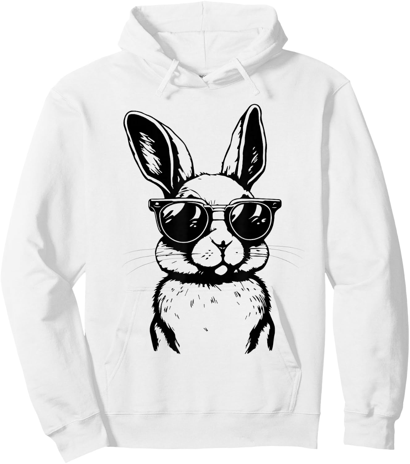 Bunny Face with Sunglasses for Boys Men Kids Easter Day Small Hoodie - Hoodie | White