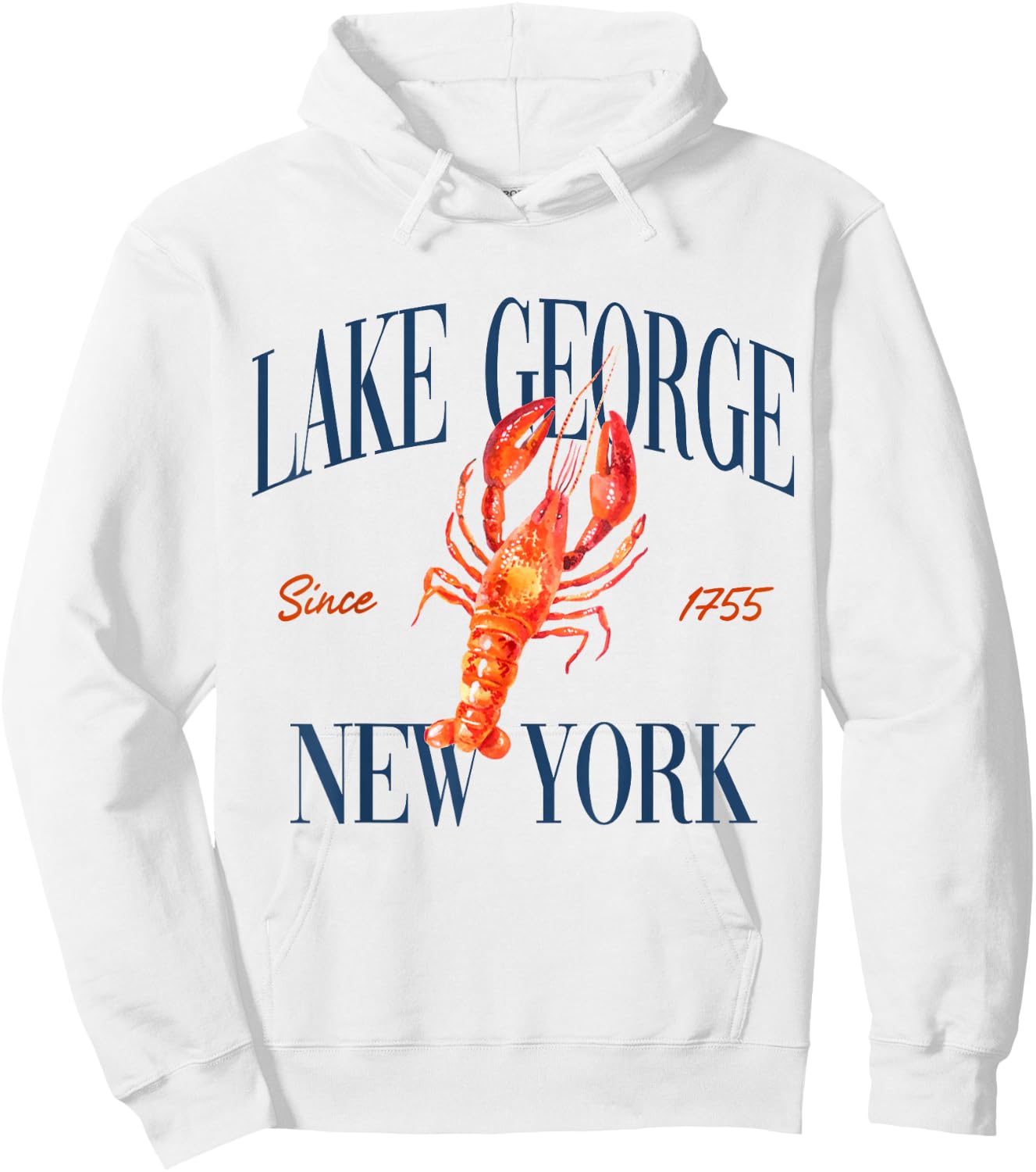 Lake George New York Est. 1755 - Old Money, Aesthetic Hoodie - Hoodie | White