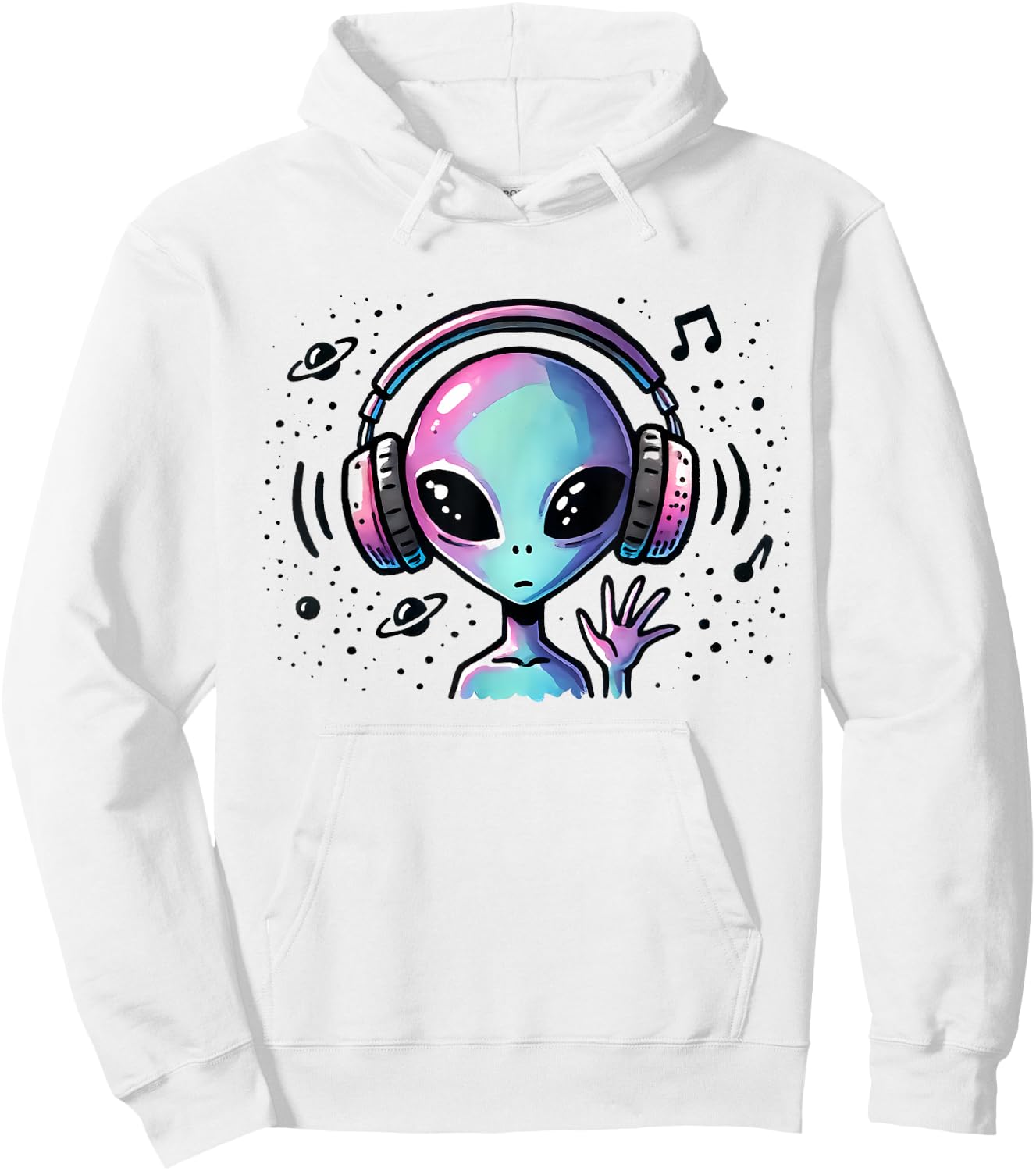 Music Lover Alien Musician UFO Extraterrestrial Space Gift Hoodie - Hoodie | White