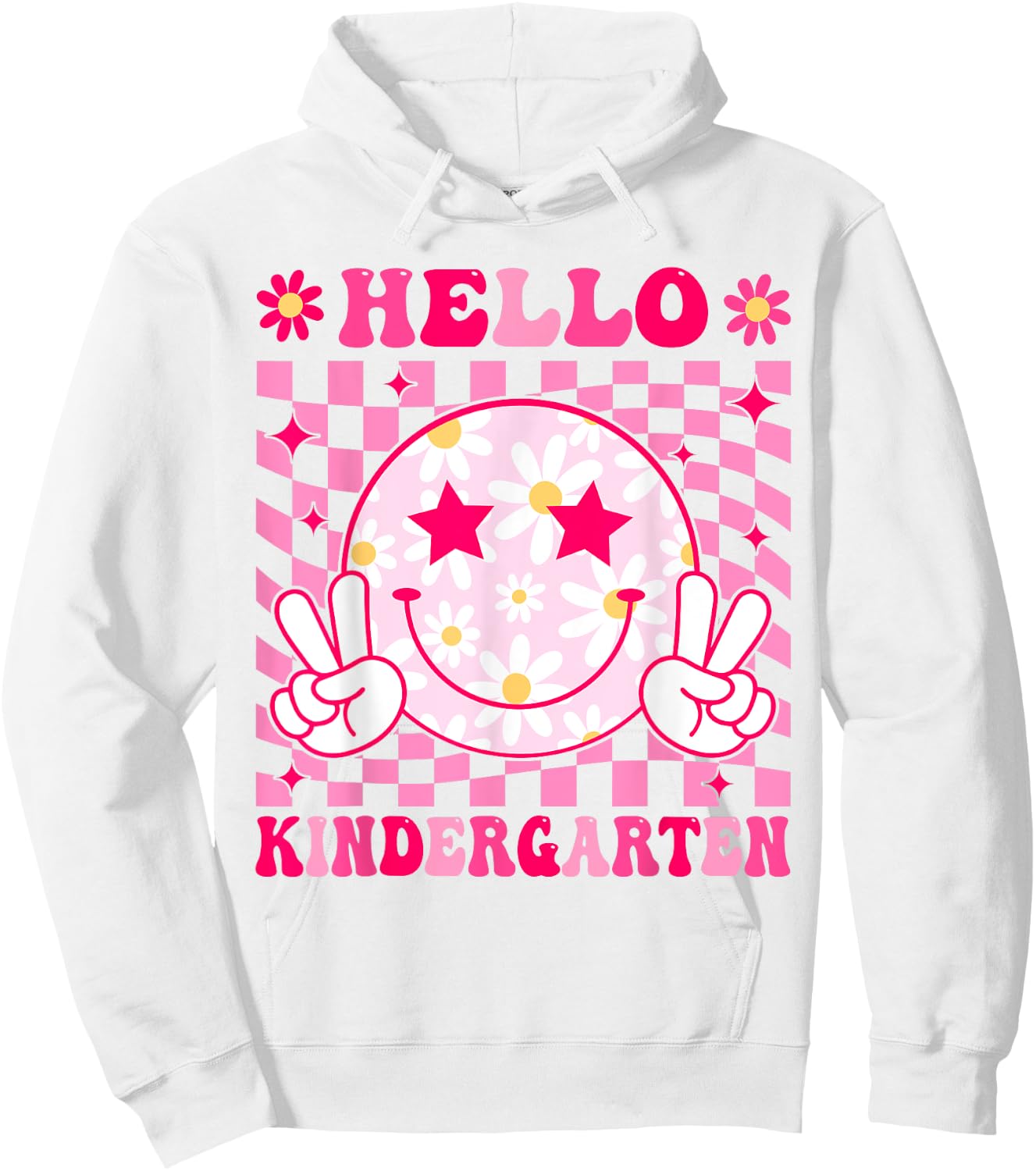Hello Kindergarten Back To School First Day of Kindergarten Hoodie - Hoodie | White