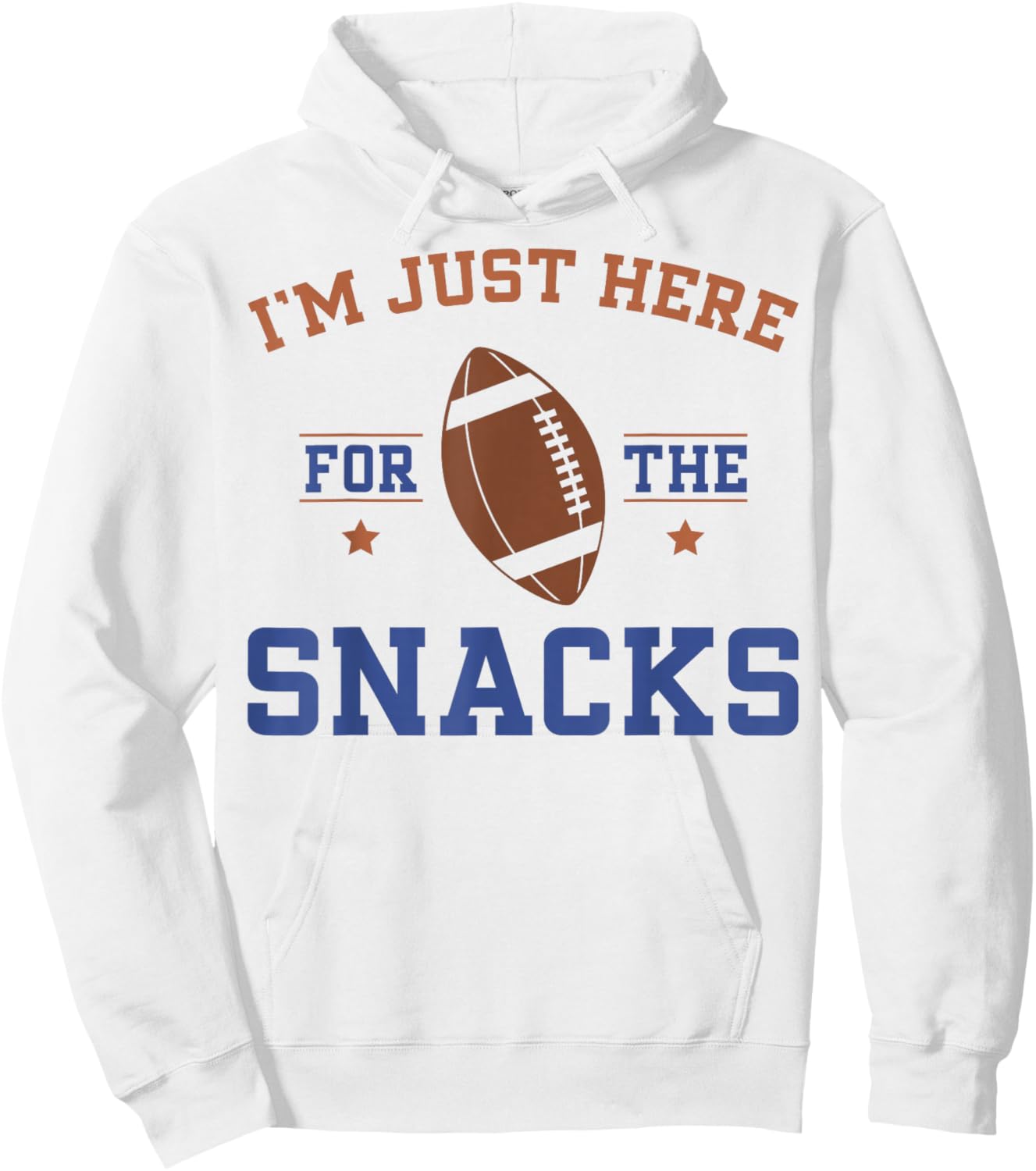 I'm Just Here For The Snacks Funny Retro Football Hoodie - Hoodie | White