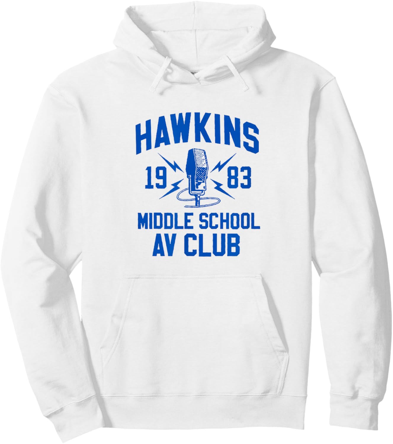 Stranger Things Hawkins Middle School AV Club , White Hoodie - Hoodie | White