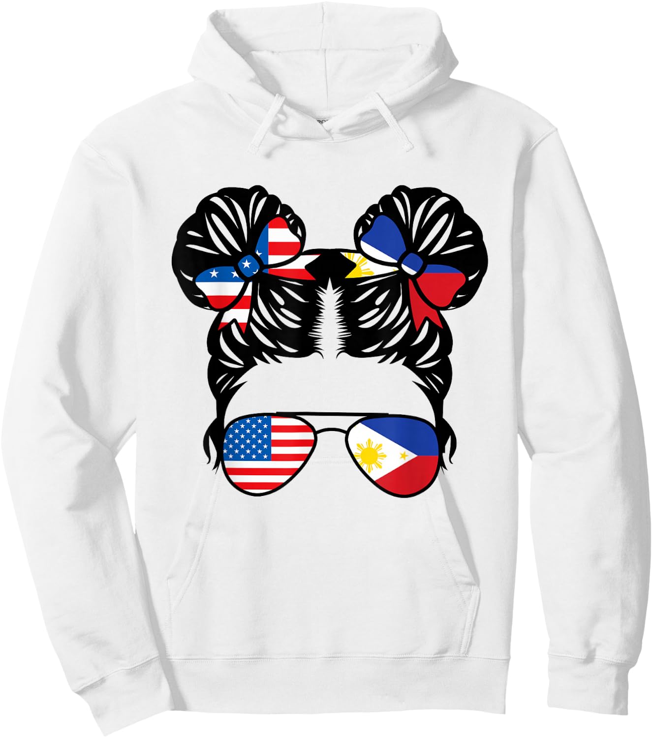 Half American Half Filipino Girl USA Philippine Flag Patriot Small Hoodie - Hoodie | White