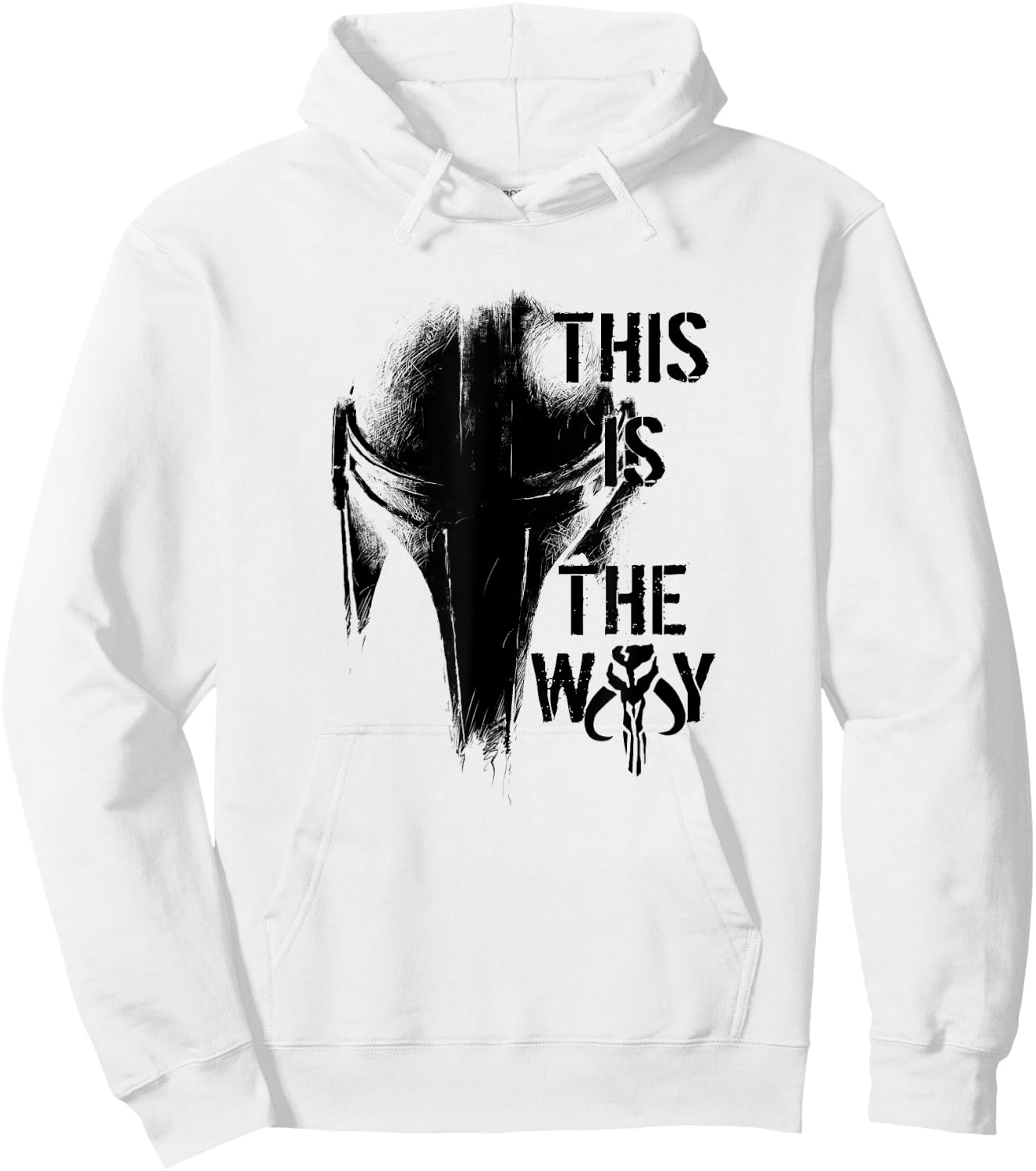 Star Wars The Mandalorian The Way Mando Helm - Weiß, Kurzarm, V-Ausschnitt, Klein, , Einfarbig, Pull-On, 1 Count, EU 38/40 Hoodie - Hoodie | White