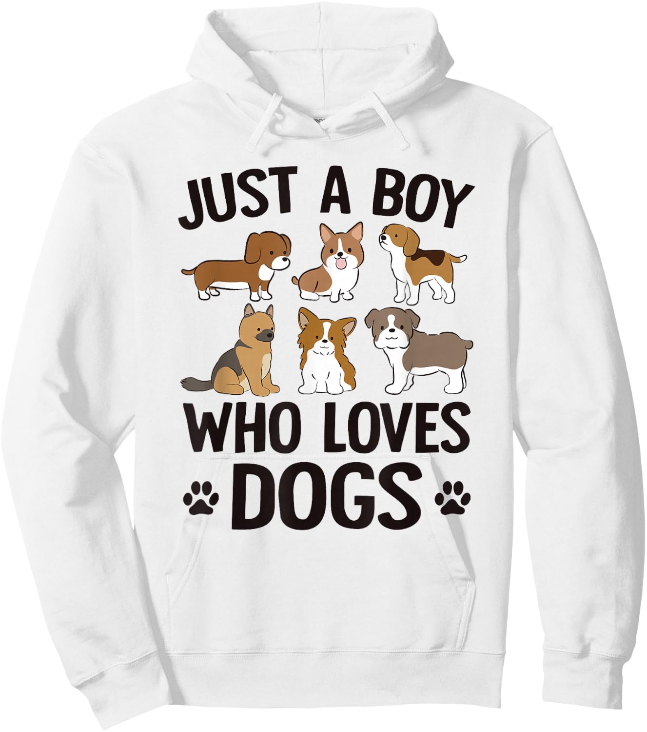 Just A Boy Who Loves Dogs Boys Toddler Puppy Dog Lover Hoodie - Hoodie | White