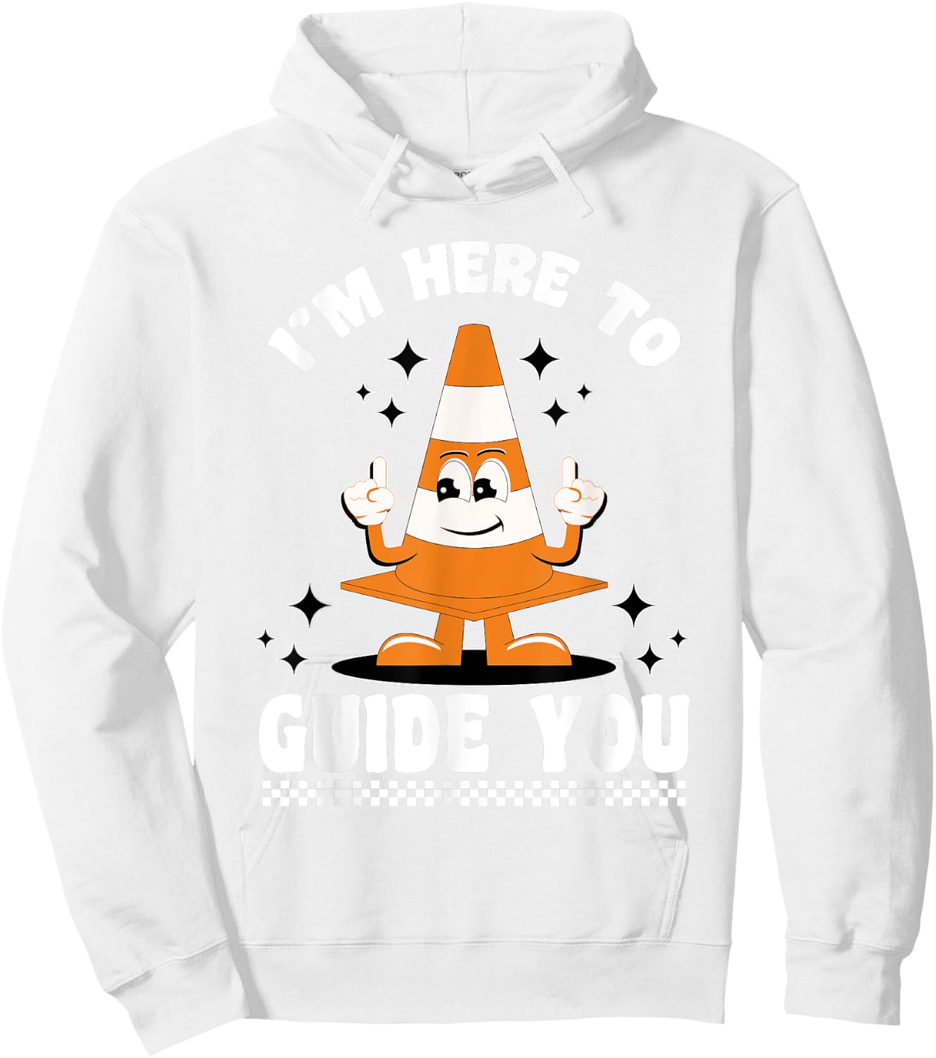 Halloween Traffic Cone Costume Safety Road Cone Hoodie - Hoodie | White