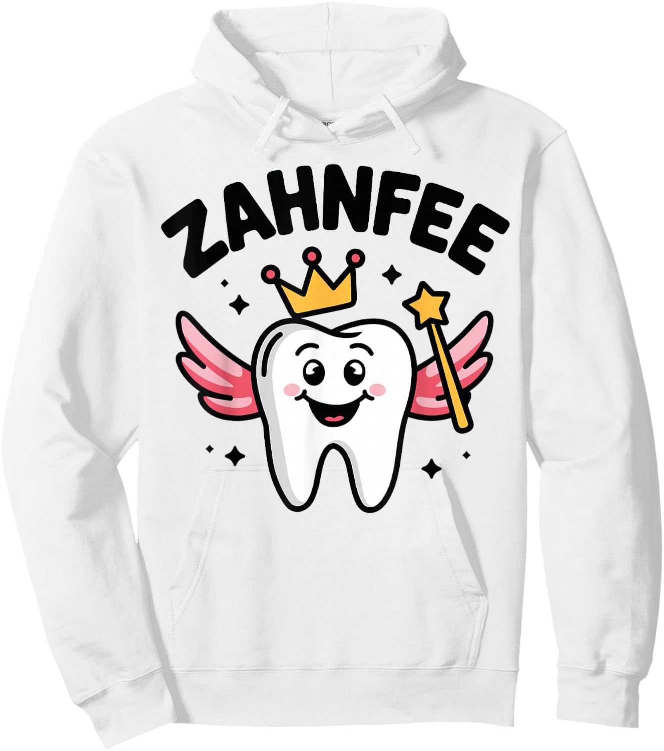 Zahnfee Shirt Damen, Weiß, Kurzarm, Small, EU 41, Cartoon, Kreuzrücken, Casual, Kostümparty Hoodie - Hoodie | White