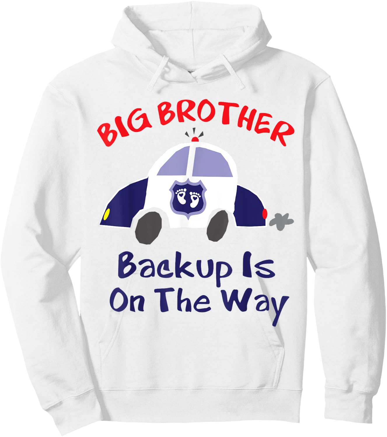 Funny Big Brother Pregnancy Announcement Shirt Police Car Hoodie - Hoodie | White