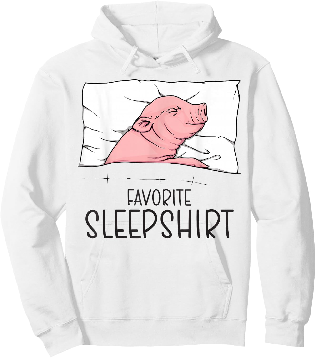 Favorite Sleepshirt, Napping Pig, Piglet & Piggy Pajama Hoodie - Hoodie | White