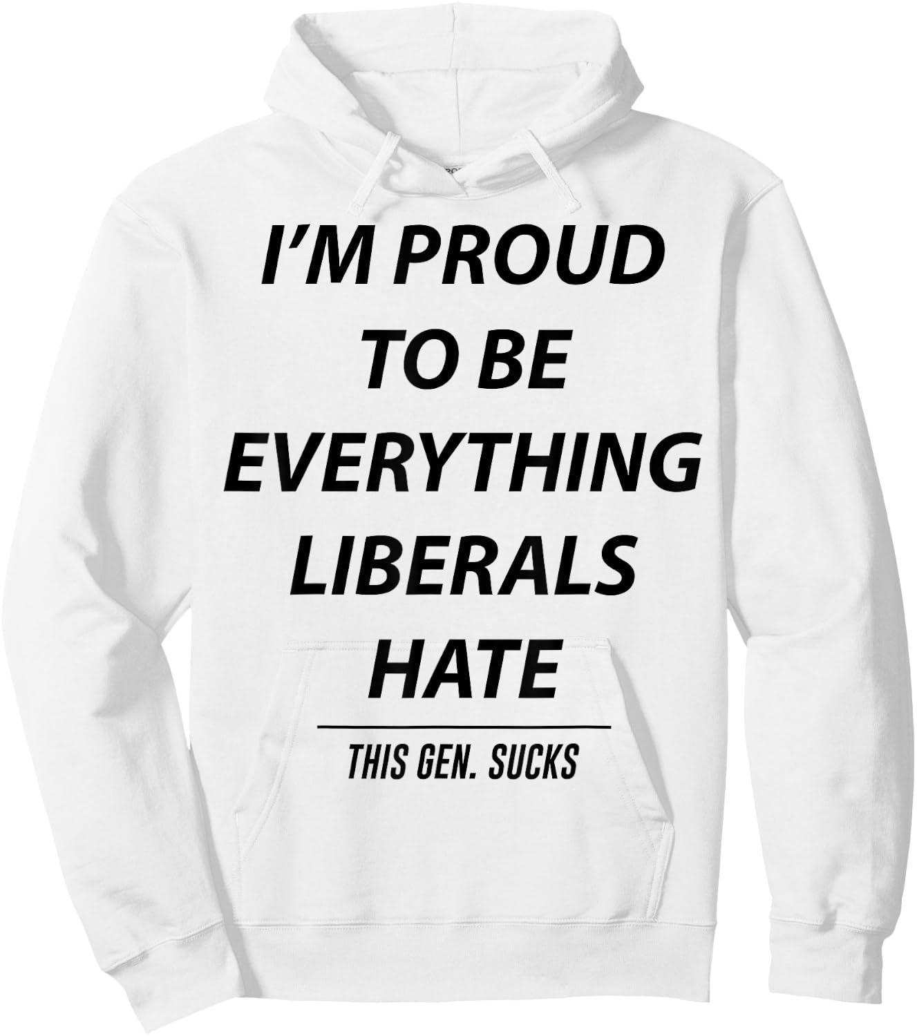 I'm Proud To Be Everything Liberals Hate This Gen Sucks Hoodie - Hoodie | White