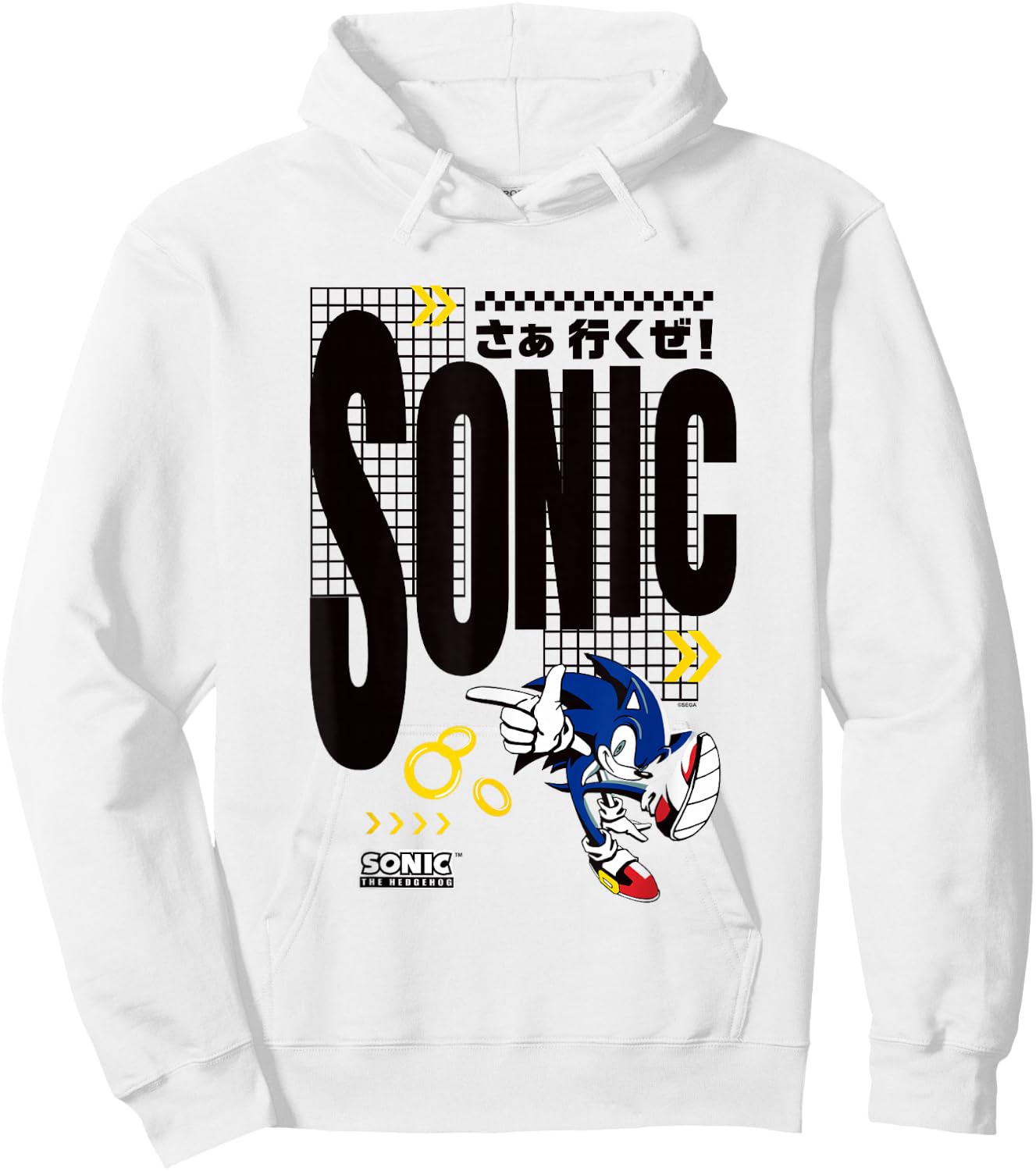 Sonic The Hedgehog Let's Go! Sonic Vintage Kanji Shot Hoodie - Hoodie | White