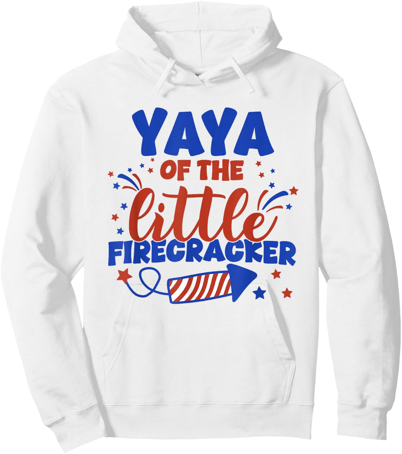 Yaya of The Little Firecracker Fourth of July Birthday Hoodie - Hoodie | White