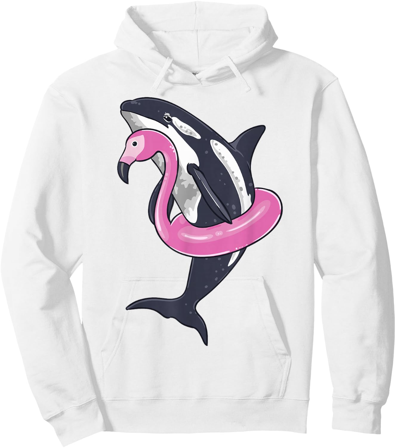 Funny Orca Flamingo Pool Party Men Women Kids Beach Summer Hoodie - Hoodie | White