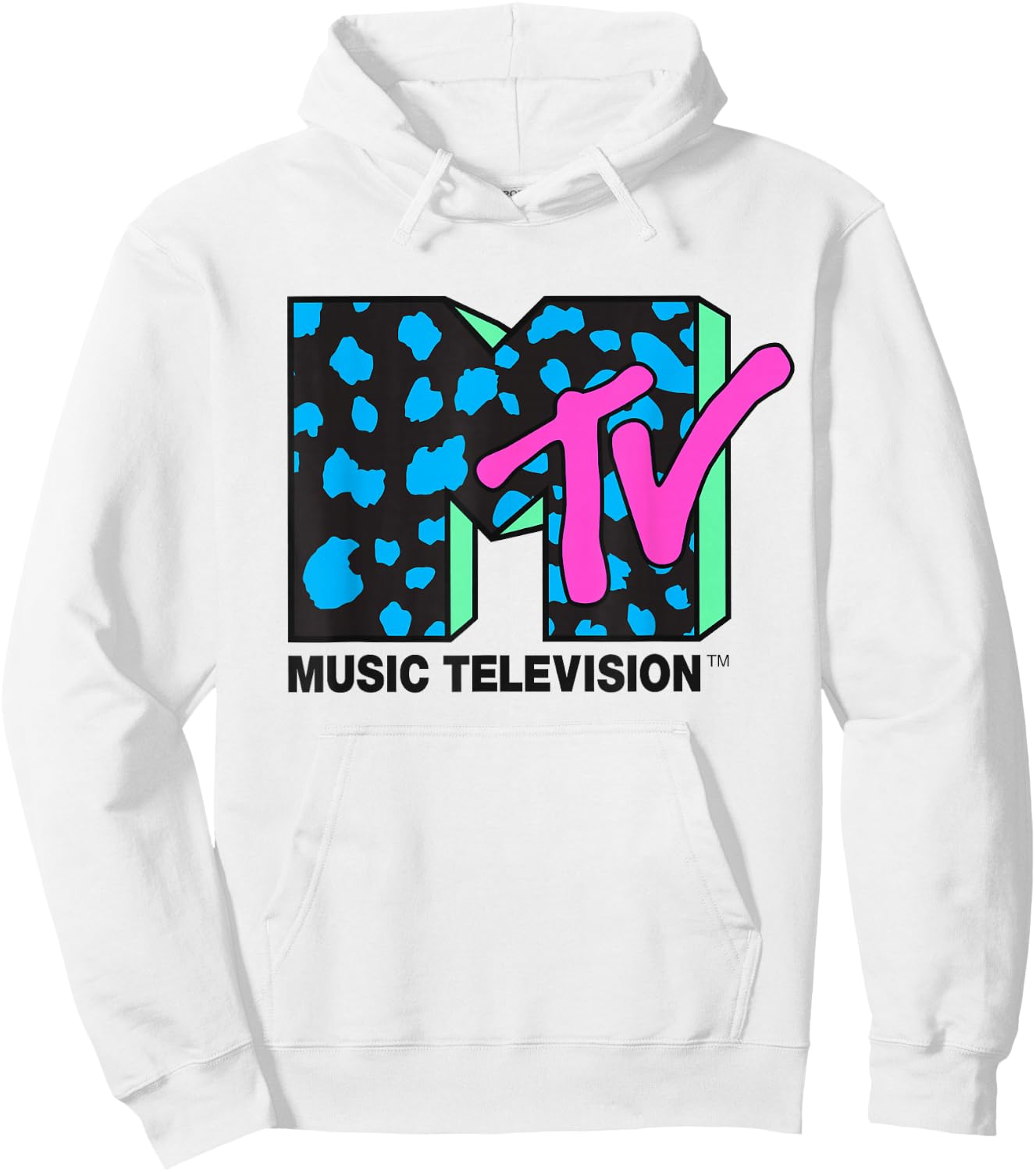 MTV - Blue Leopard Logo Hoodie - Hoodie | White