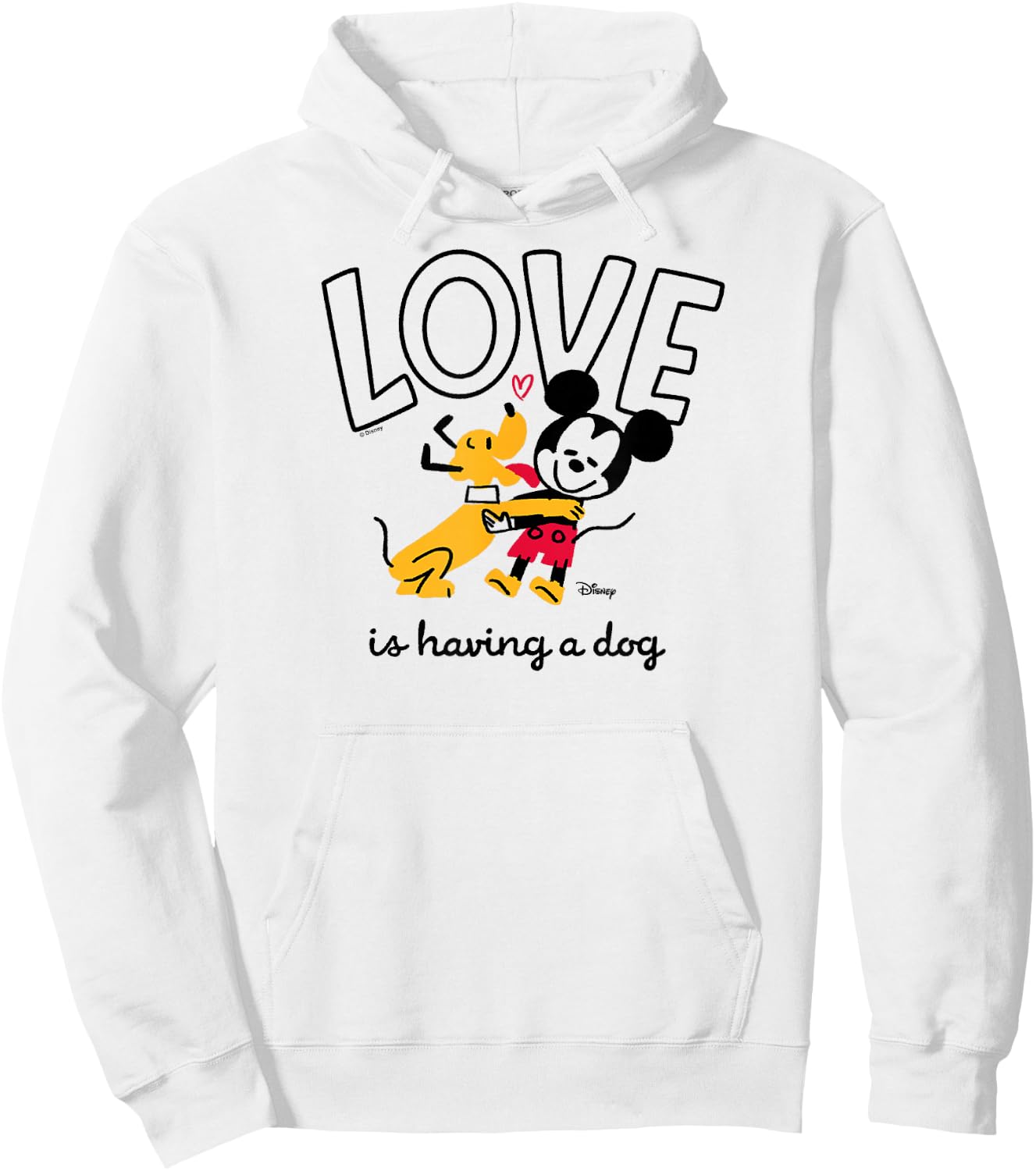 Mickey Mouse and Pluto - Love is Having a Dog Hoodie - Hoodie | White