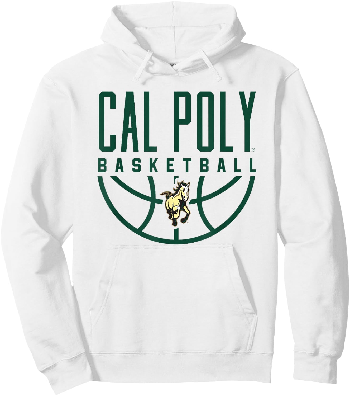 Cal Poly Mustangs Basketball Arch Hoodie - Hoodie | White