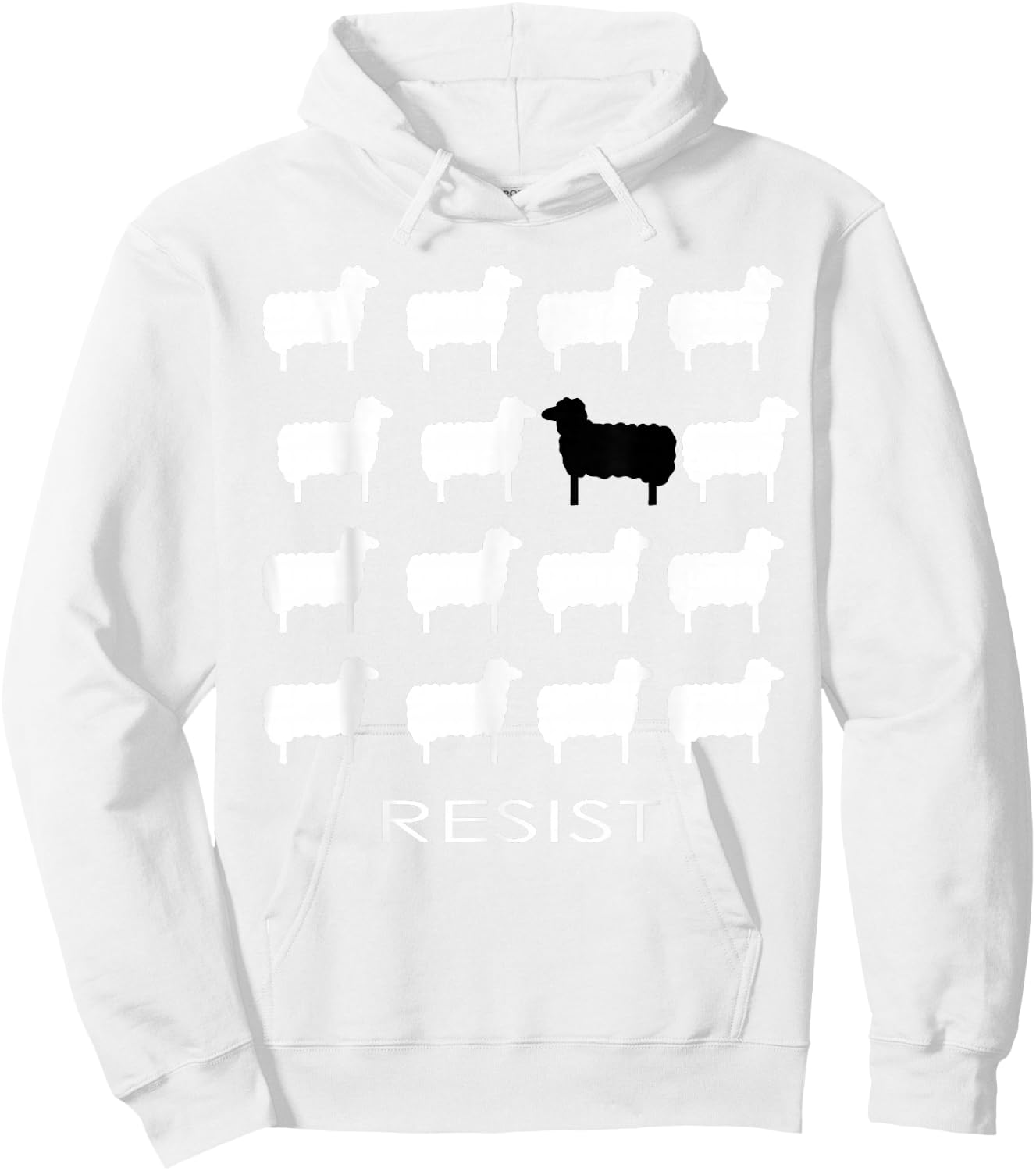 White and Black Sheep Resist Empowering Dissent Resistance Hoodie - Hoodie | White