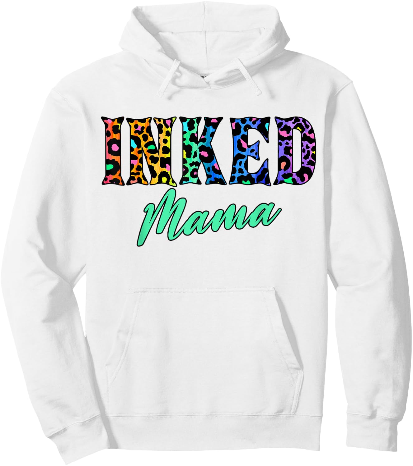 Inked Mama – Tattooed Mom with Leopard Print Attitude Hoodie - Hoodie | White