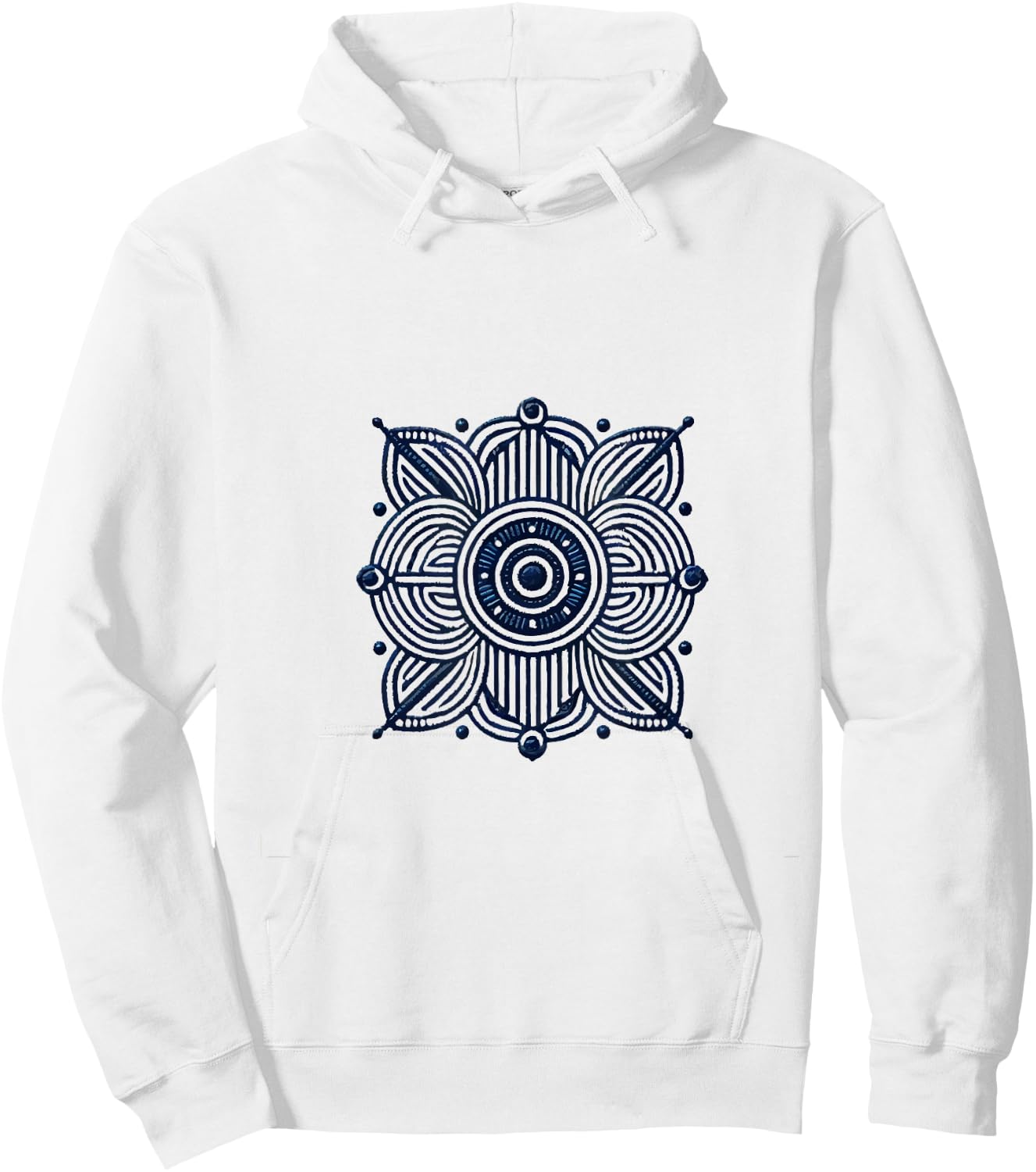Motif floral géométrique avec détails symétriques Hoodie - Hoodie | White