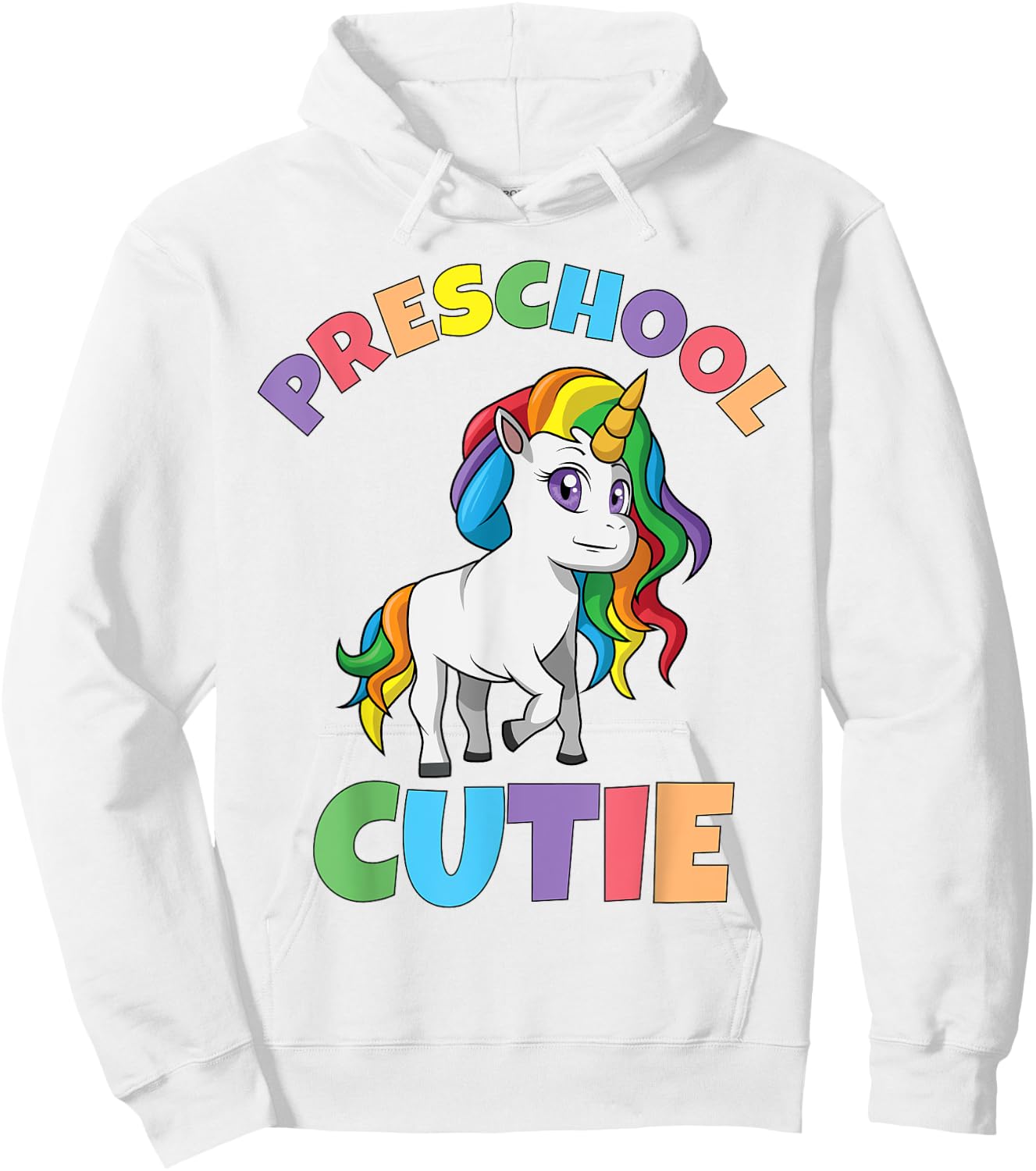 First Day of Preschool Girls Toddler Unicorn Preschool Cutie Hoodie - Hoodie | White