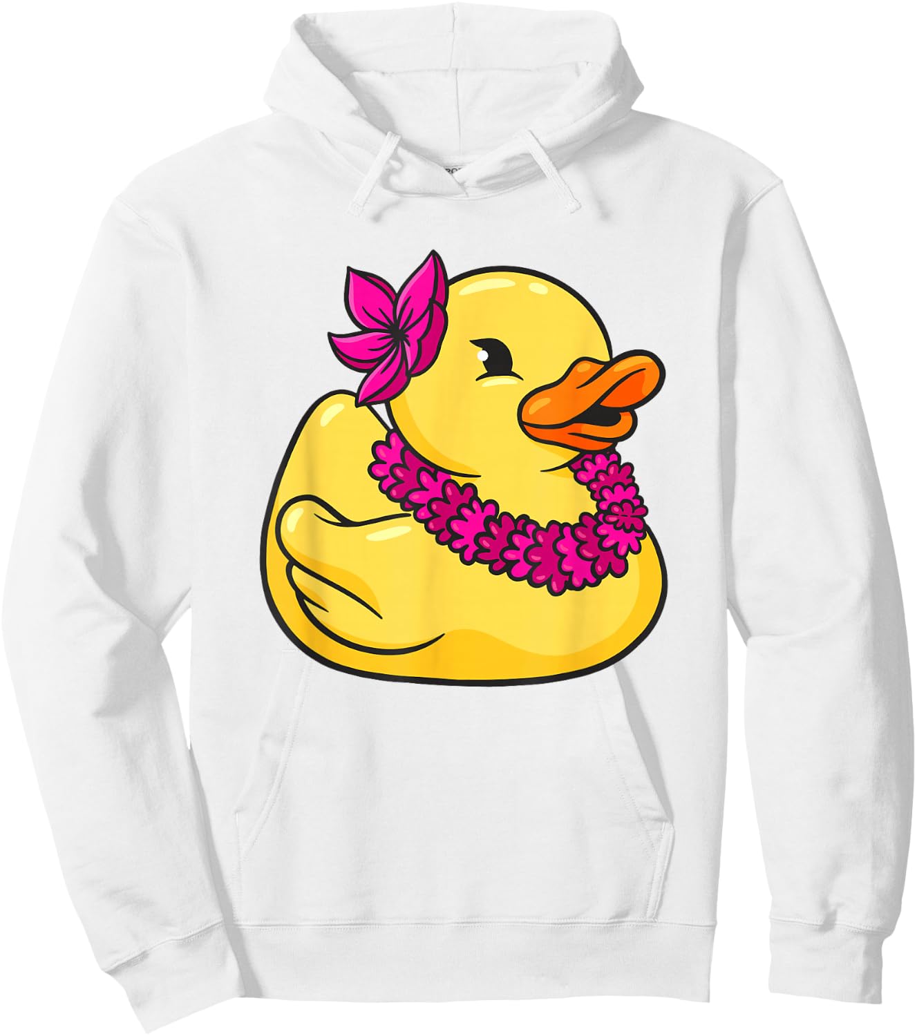 Hawaiian Rubber Duck Flower Wreath Hoodie - Hoodie | White