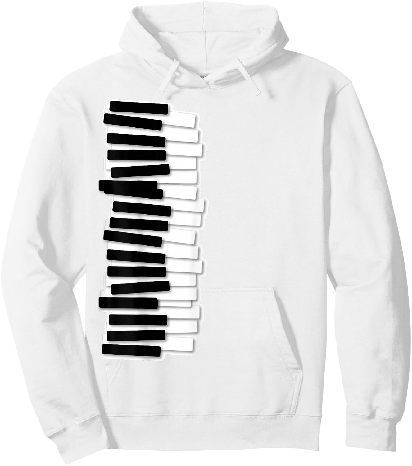 Funny Wobbly Piano Keyboard – Pianist & Musician Graphic Hoodie - Hoodie | White