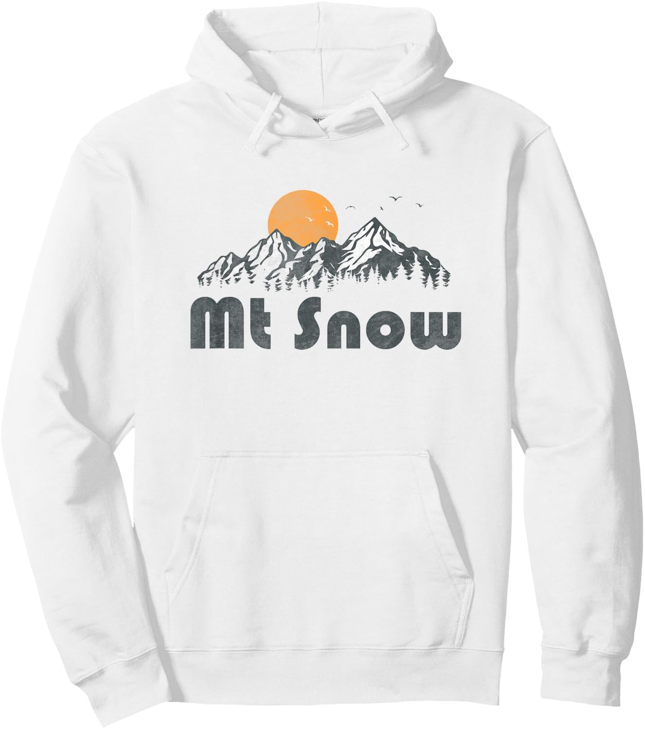 Retro Mount Snow Vermont Vintage 80s Mountain Graphic Hoodie - Hoodie | White