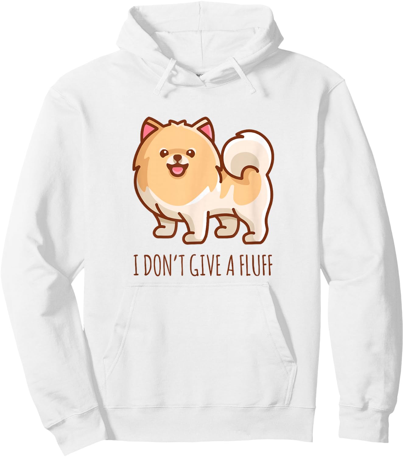 Cute Pomeranian Pom I Don't give a Fluff Funny Hoodie - Hoodie | White