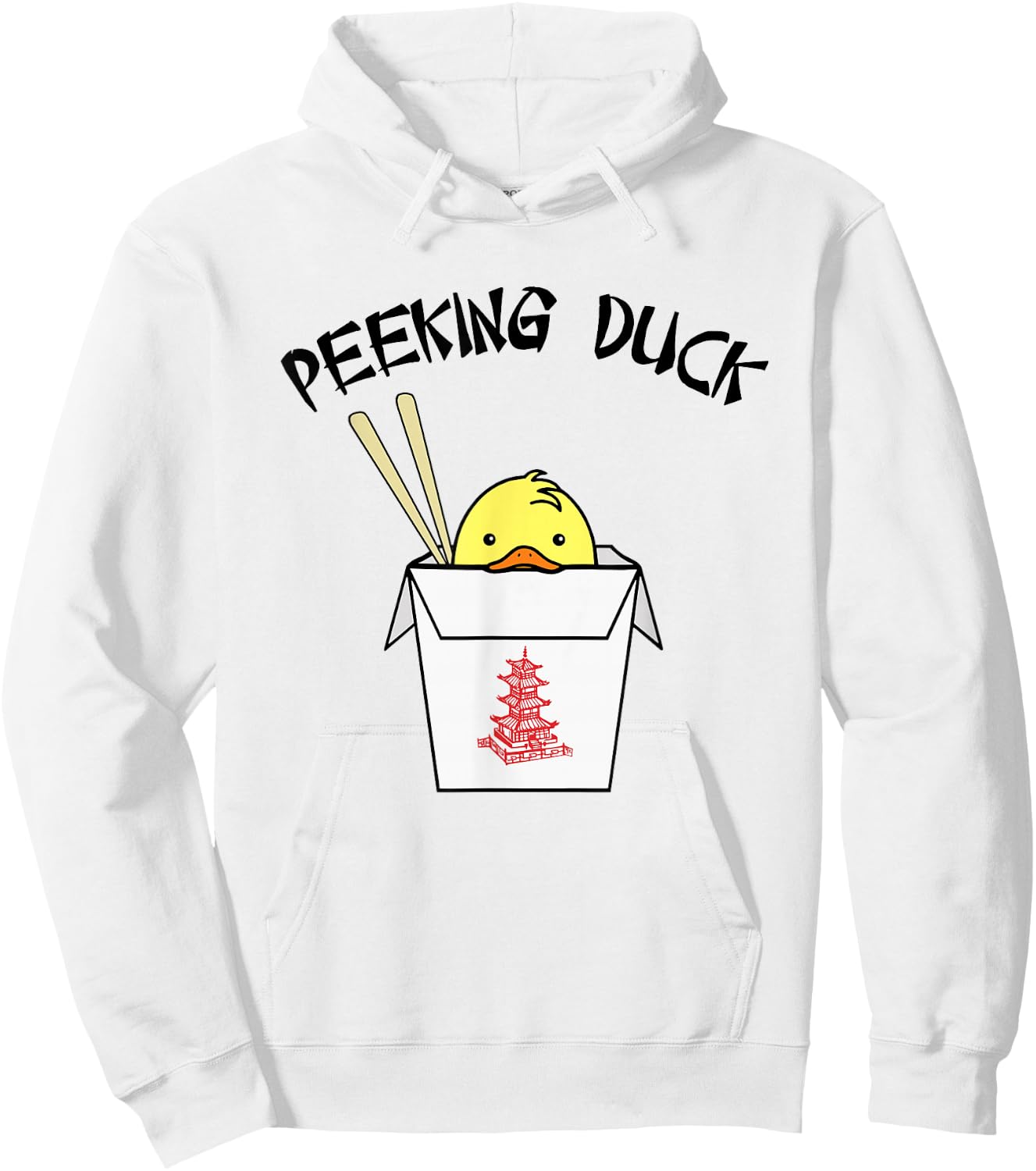 Peeking Duck funny cute Chinese food duck Hoodie - Hoodie | White