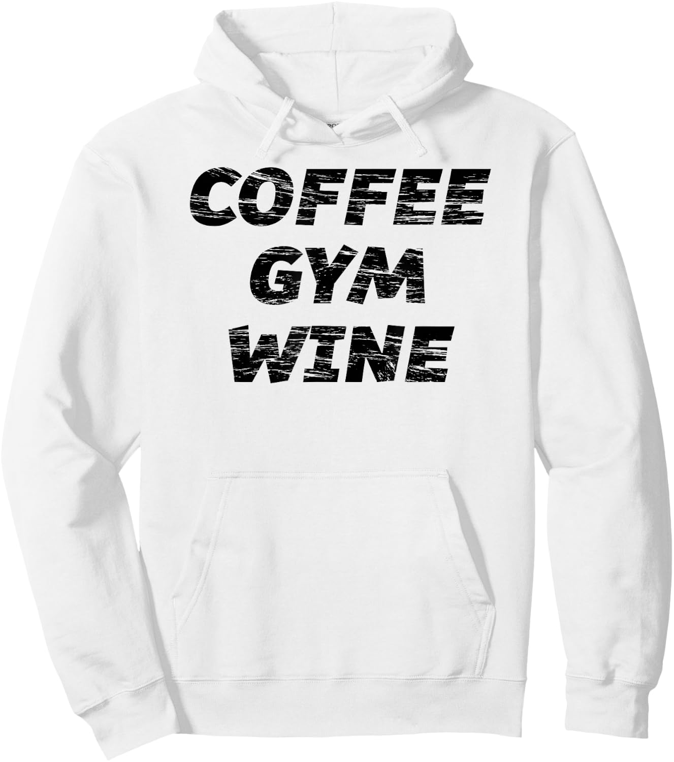 COFFEE GYM WINE | Cute Fitness Top Women - Graphic Hoodie - Hoodie | White