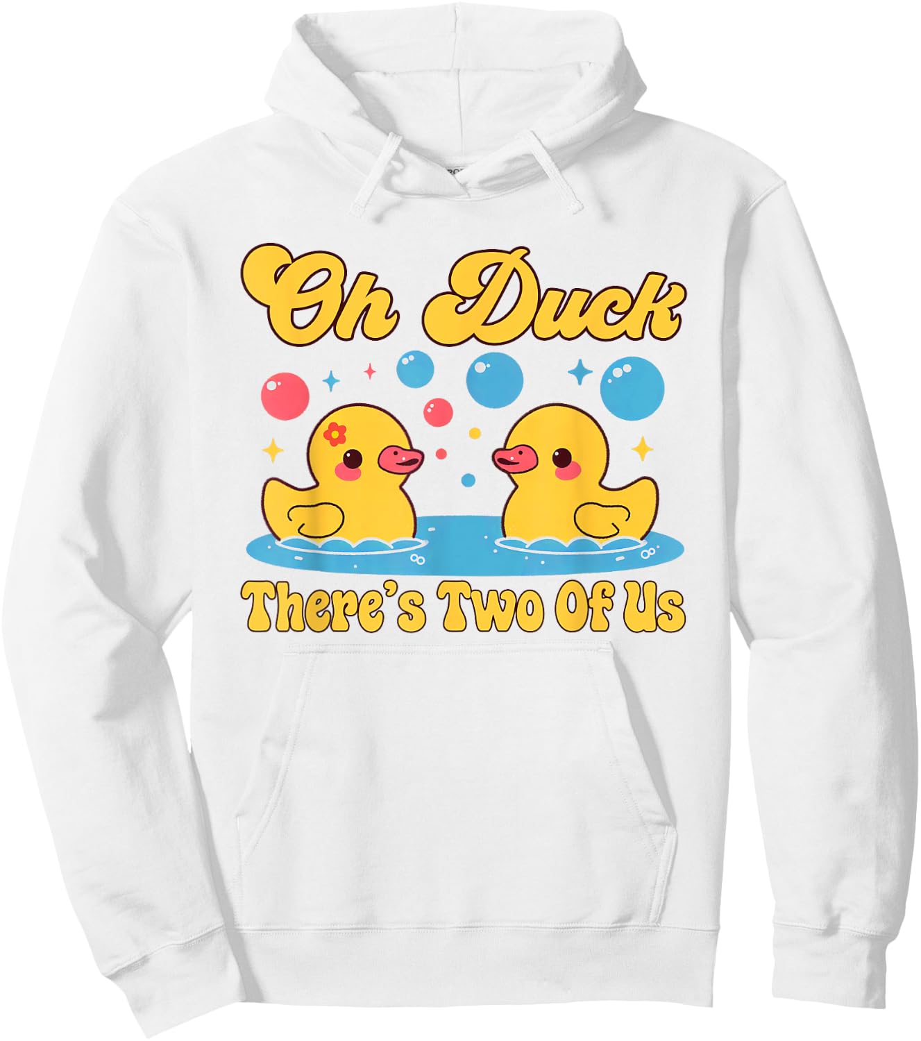 Animal Twins Oh Duck There's Two Of Us Cute Duck Hoodie - Hoodie | White