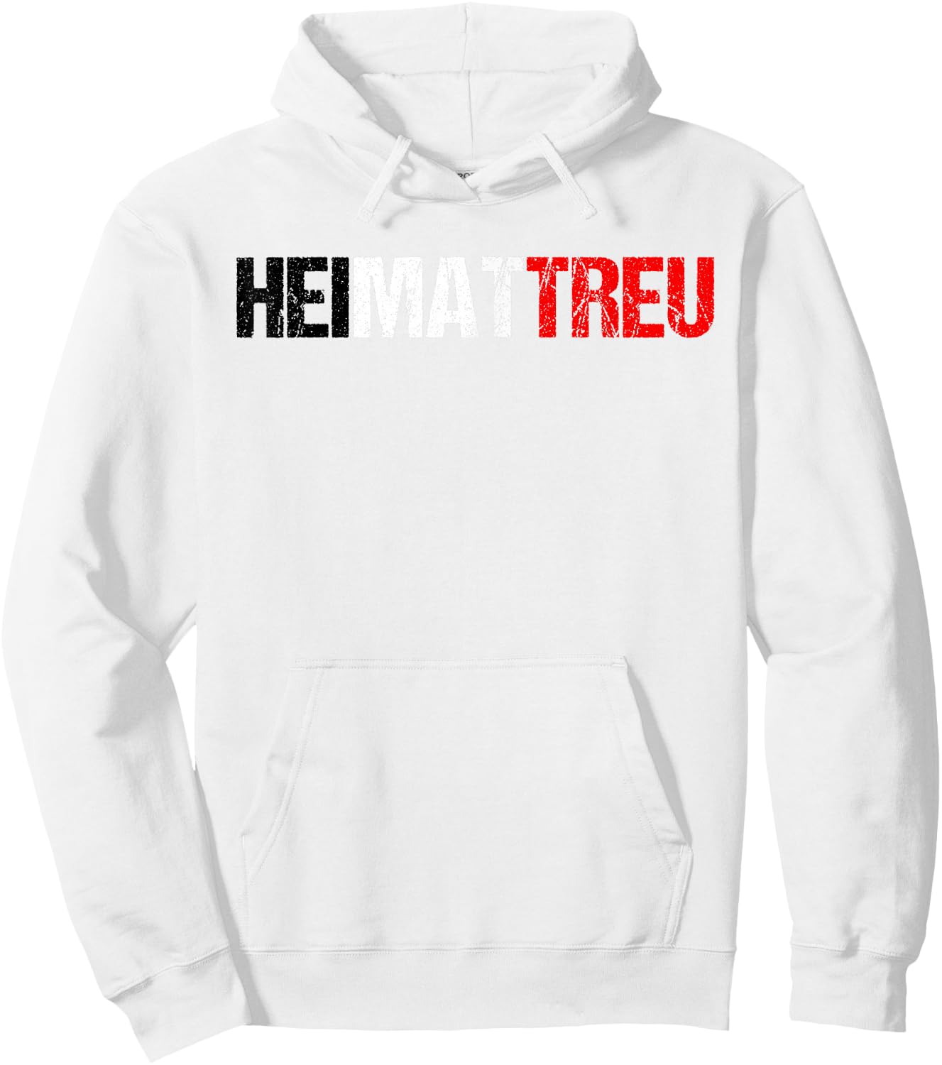 HEIMATTREU in Black / White / Red as German Lettering, gray Hoodie - Hoodie | White
