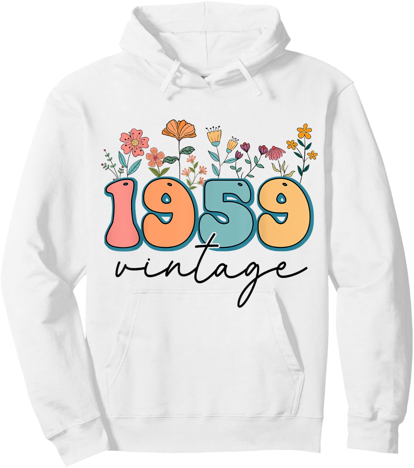 1959 Vintage Floral 65th Birthday 65 Years Old Flower Women Hoodie - Hoodie | White