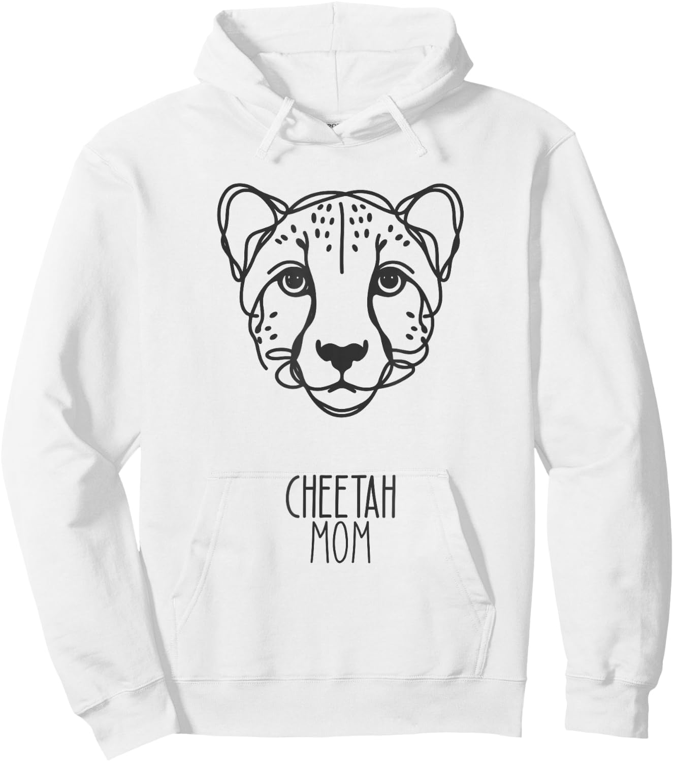 Line Art Best Cheetah Mom Women Cheetah Hoodie - Hoodie | White