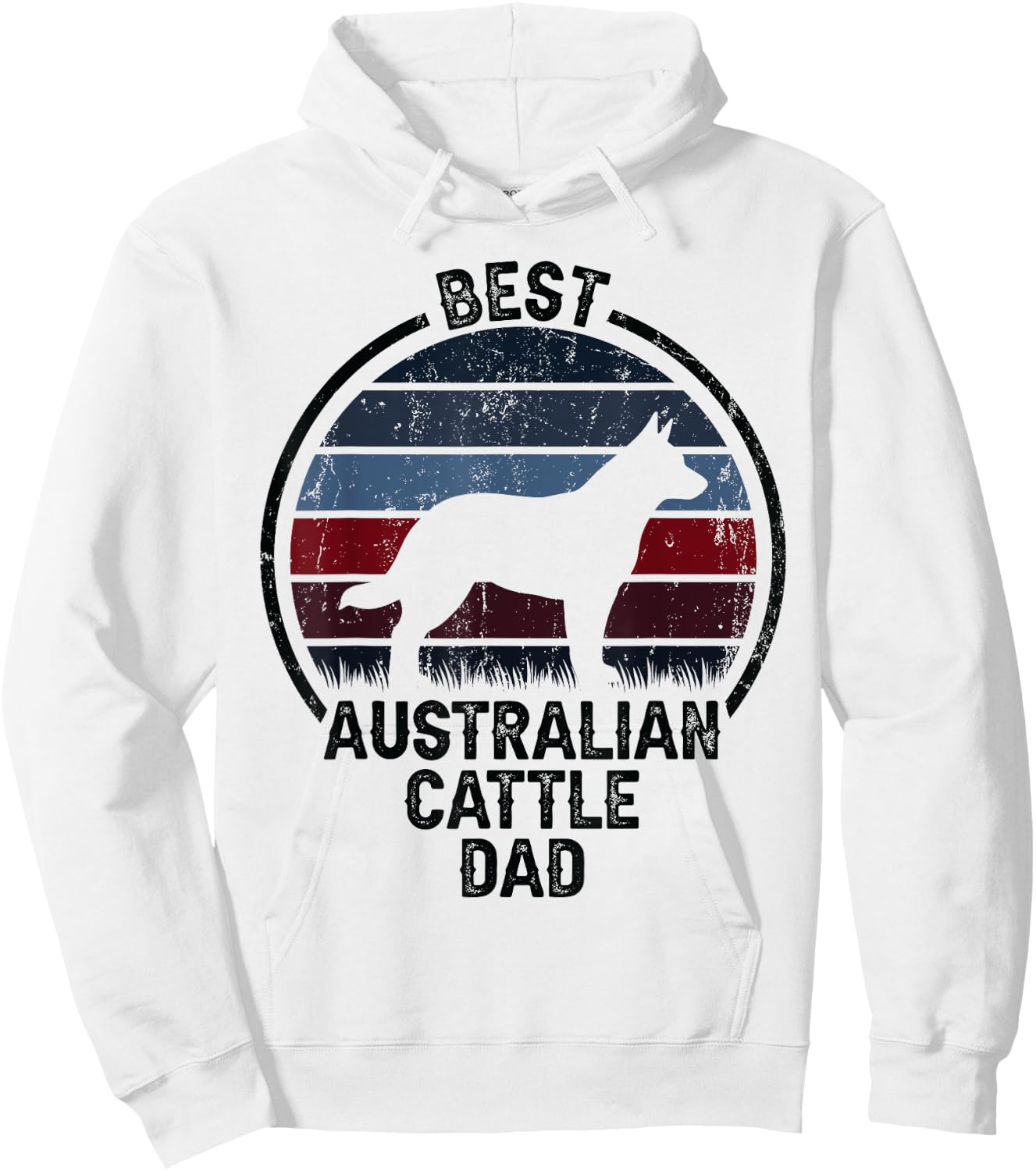 Best Dog Father Dad - Vintage Australian Cattle Dog Men Women Hoodie - Hoodie | White