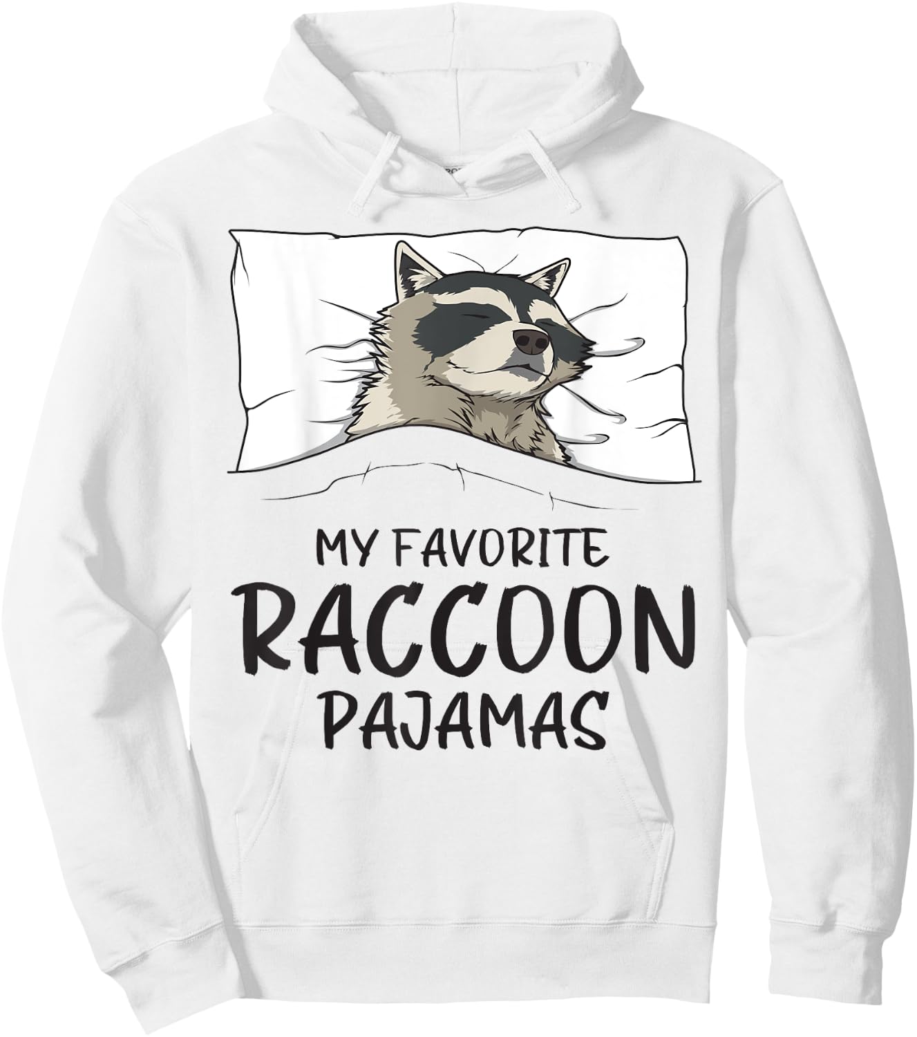 Favorite Raccoon Pajamas, Napping Racoon Pajama Hoodie - Hoodie | White
