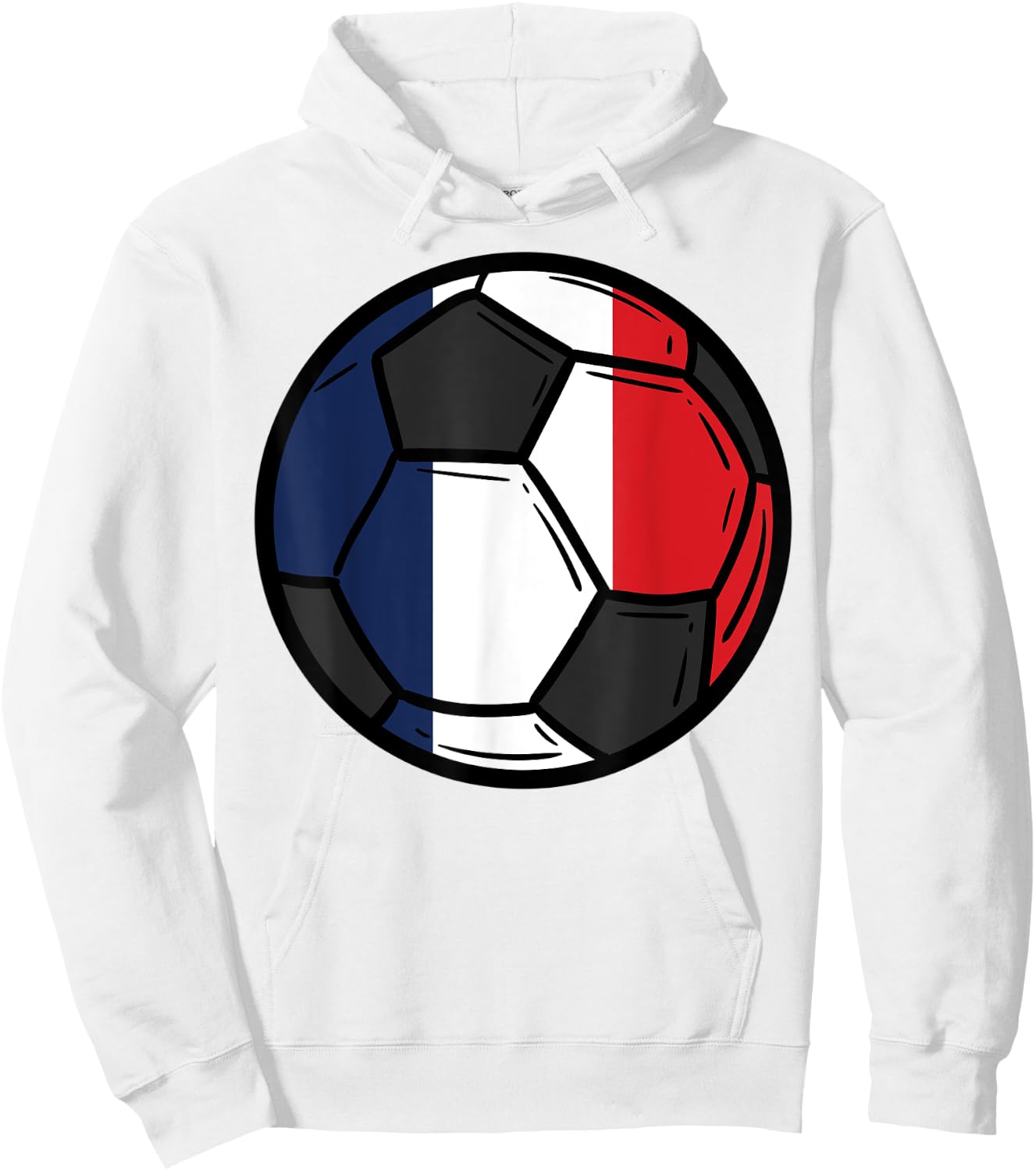 France Flag Soccer Ball French Fan Men Women Kids Boys Girls Hoodie - Hoodie | White