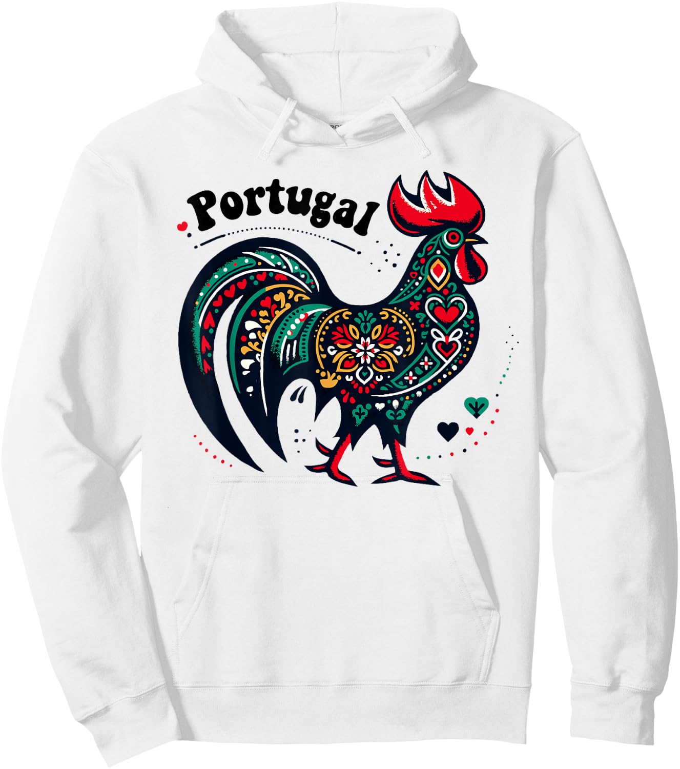 Portuguese Rooster Emblem Galo de Barcelos Hoodie - Hoodie | White