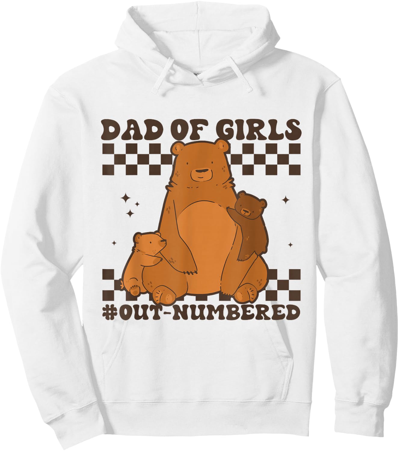 Dad of Girls Outnumbered Funny Father's Day Idea for Dads Hoodie - Hoodie | White