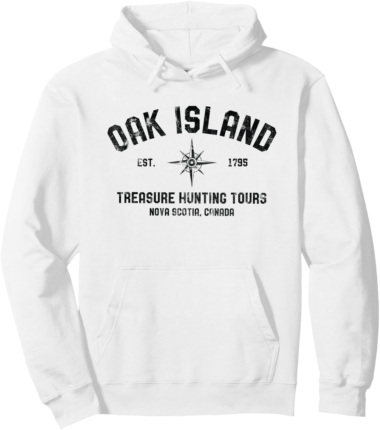 Oak Island Treasure Hunting Tours Vintage Compass Mystery Hoodie - Hoodie | White