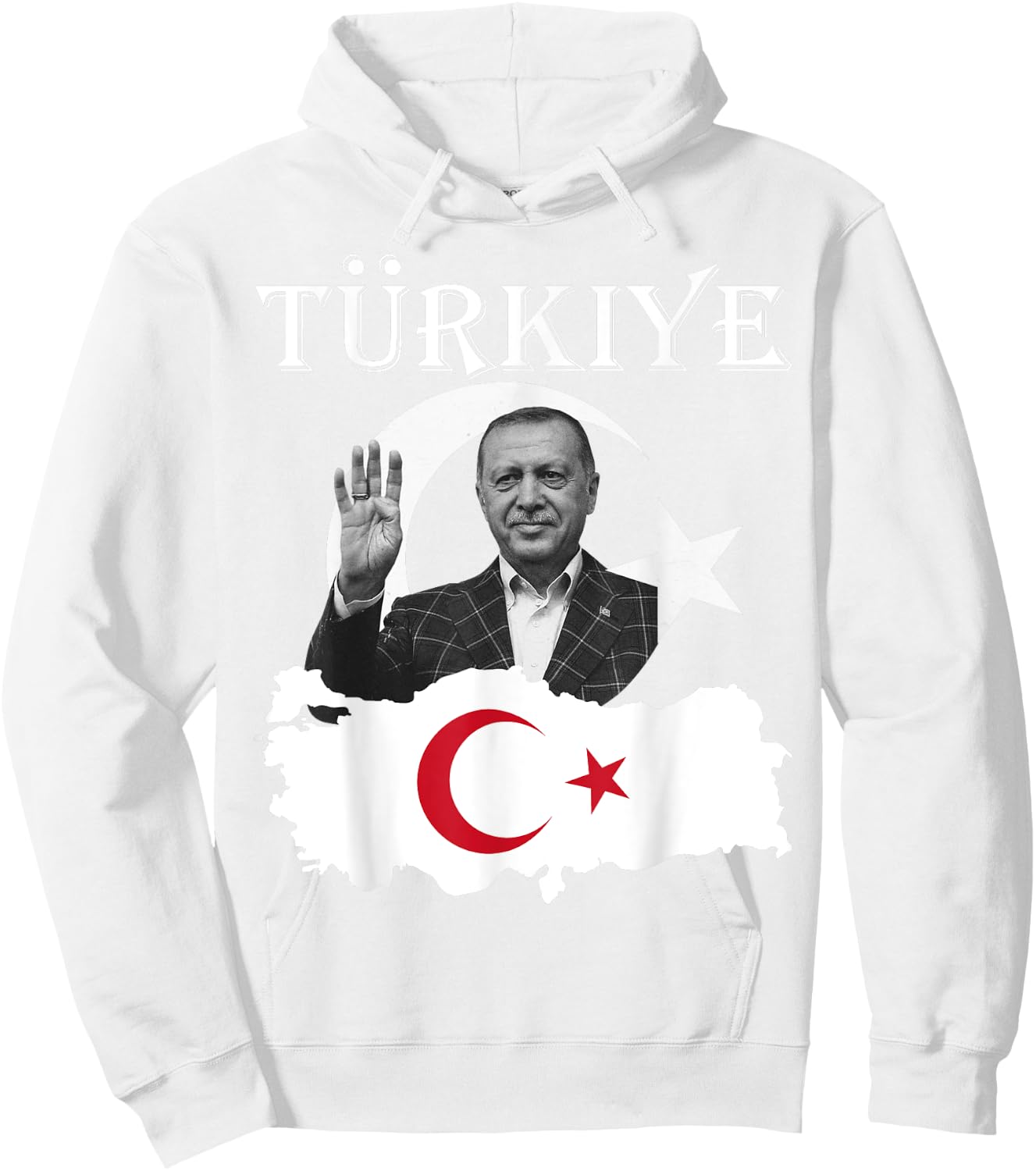Recep Tayyip Erdogan Turkish Red Flag Hoodie - Hoodie | White