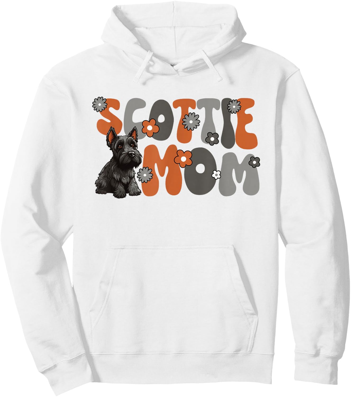 Scottish Terrier Groovy World's Best Scottie Mom Hoodie - Hoodie | White
