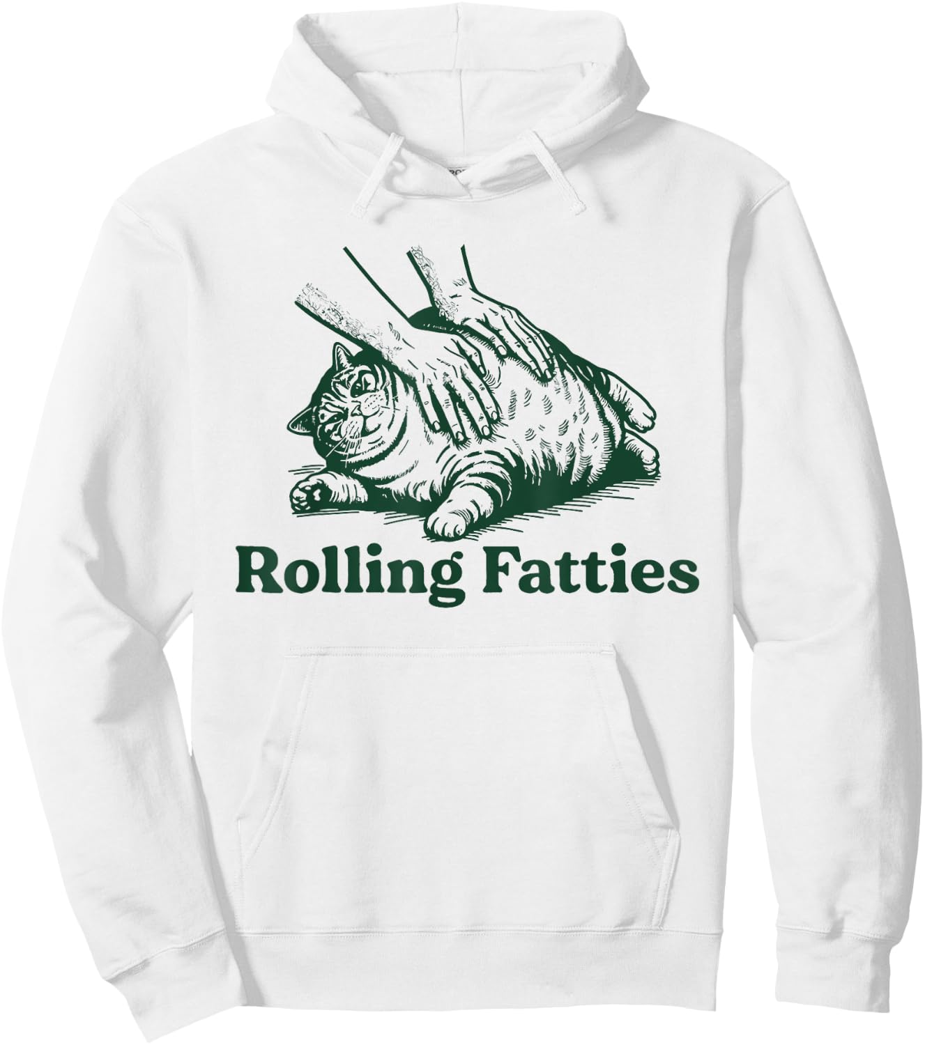 Rolling Fatties Cat Funny Cute Cat Lover Kitten Owner Kitty Hoodie - Hoodie | White