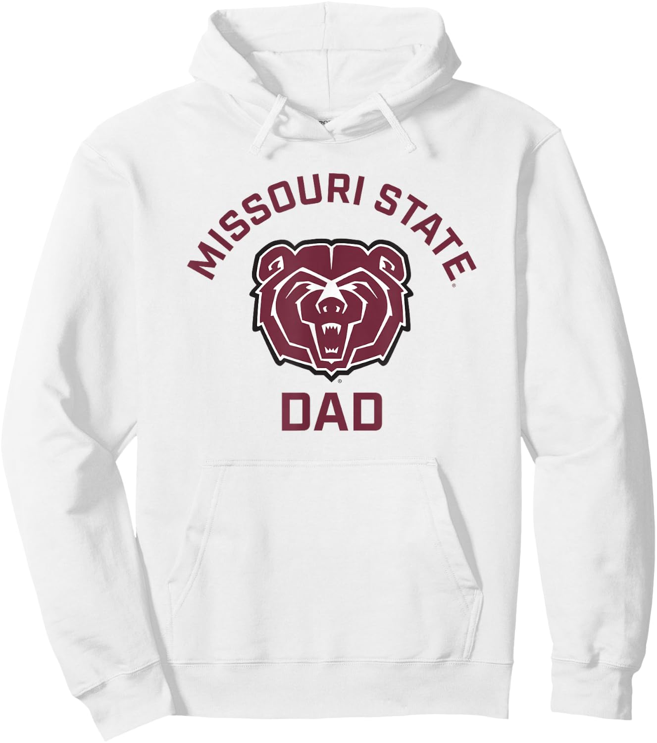 Missouri State University MSU Bears Arched Dad Hoodie - Hoodie | White