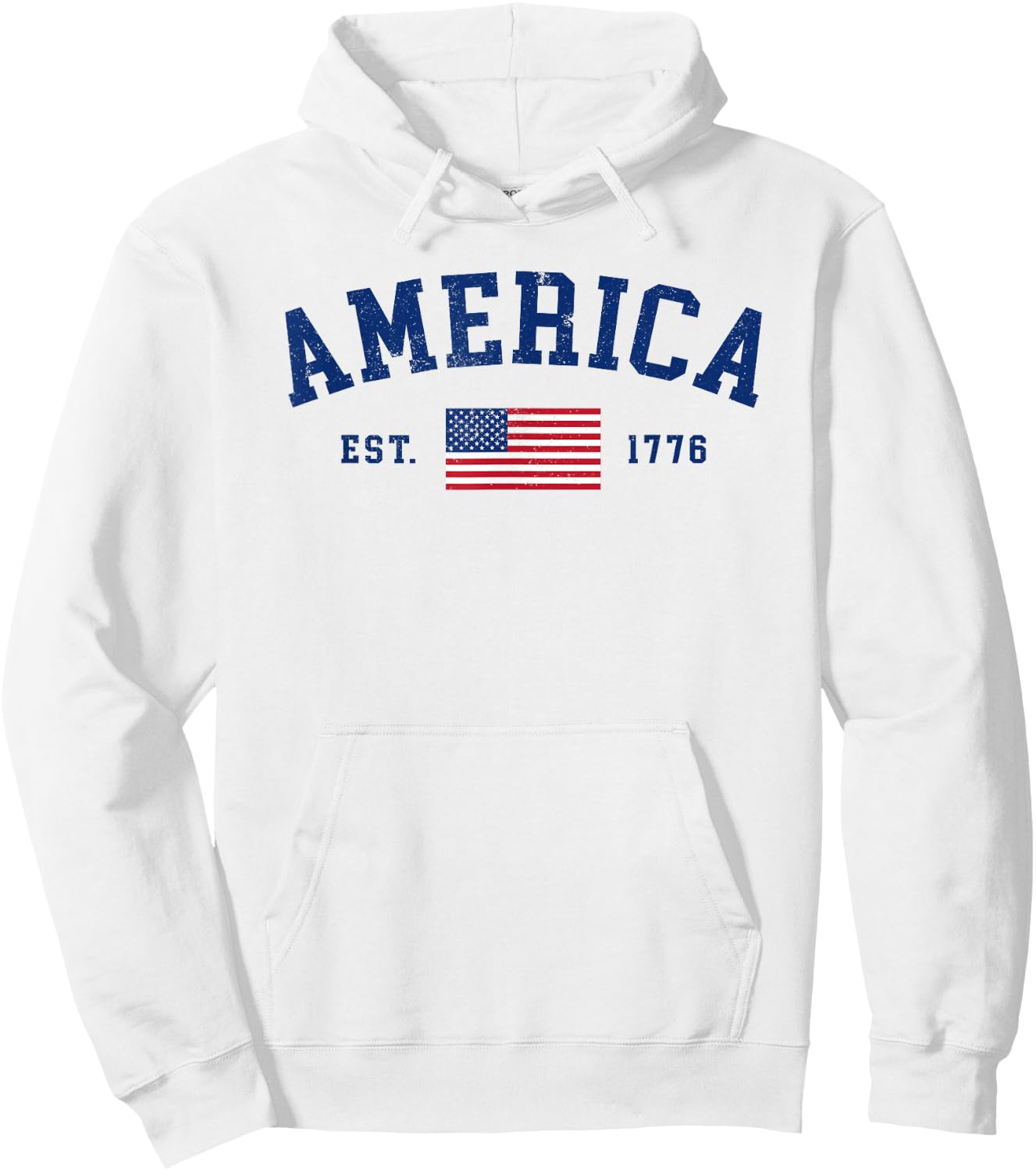 American Flag USA United States Of America US 4th of July Hoodie - Hoodie | White
