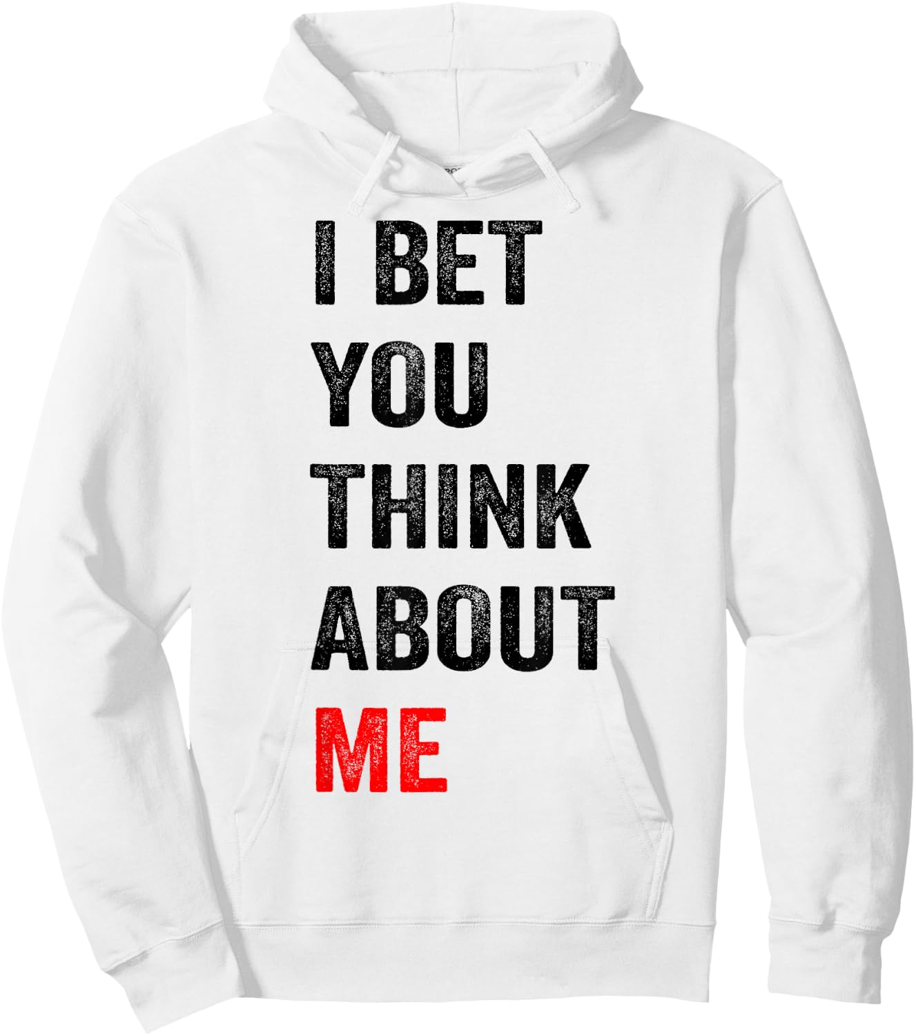 with German Text "Ich wette du denkst an mich, White Hoodie - Hoodie | White