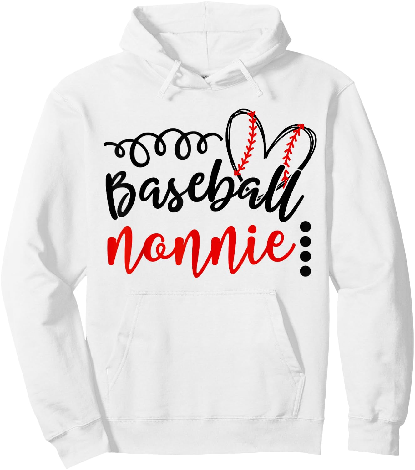 Baseball Nonnie Heart Baseball Hoodie - Hoodie | White